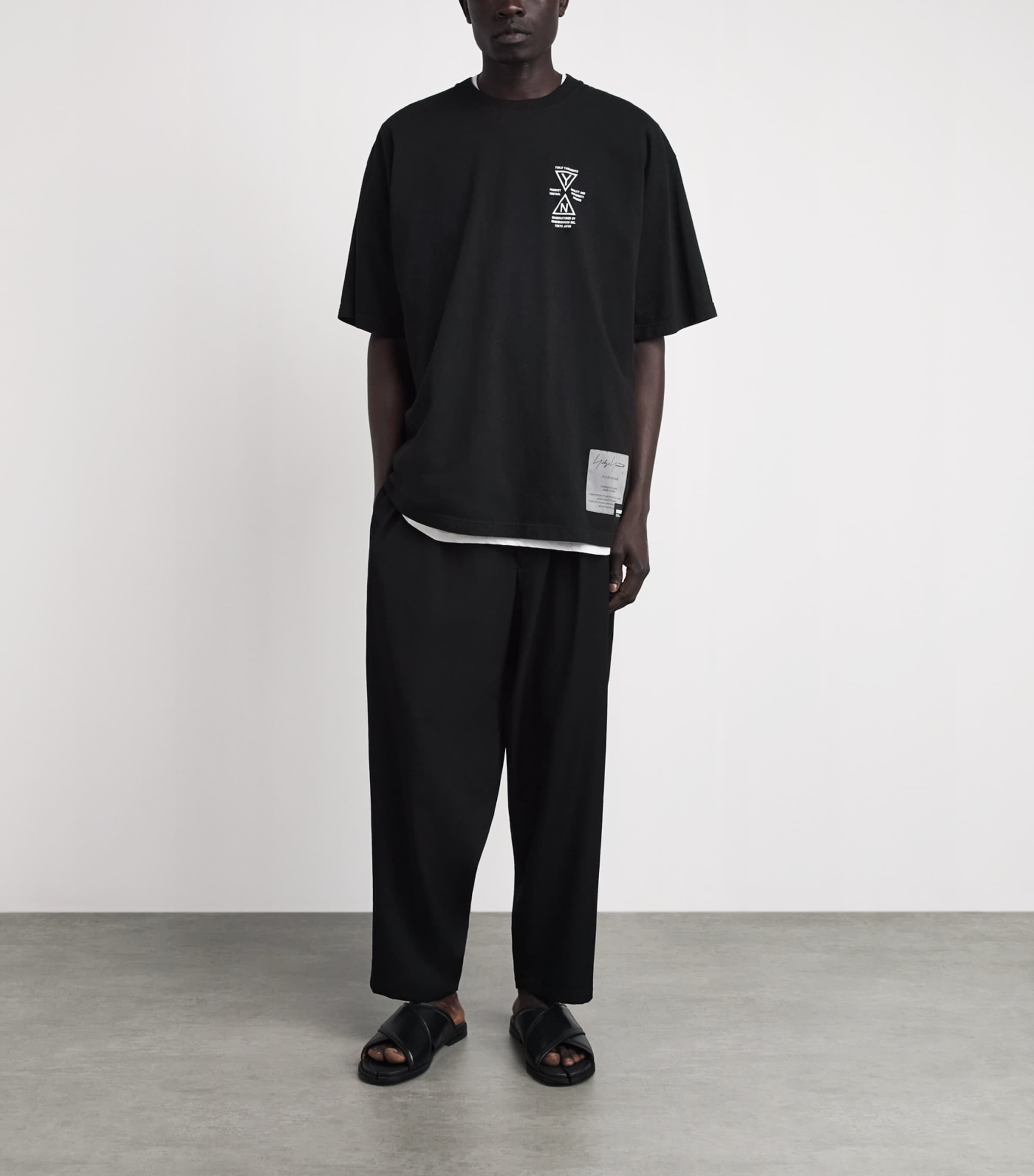 Yohji Yamamoto Mens x Neighborhood Cotton Graphic T-Shirt Black Image 2