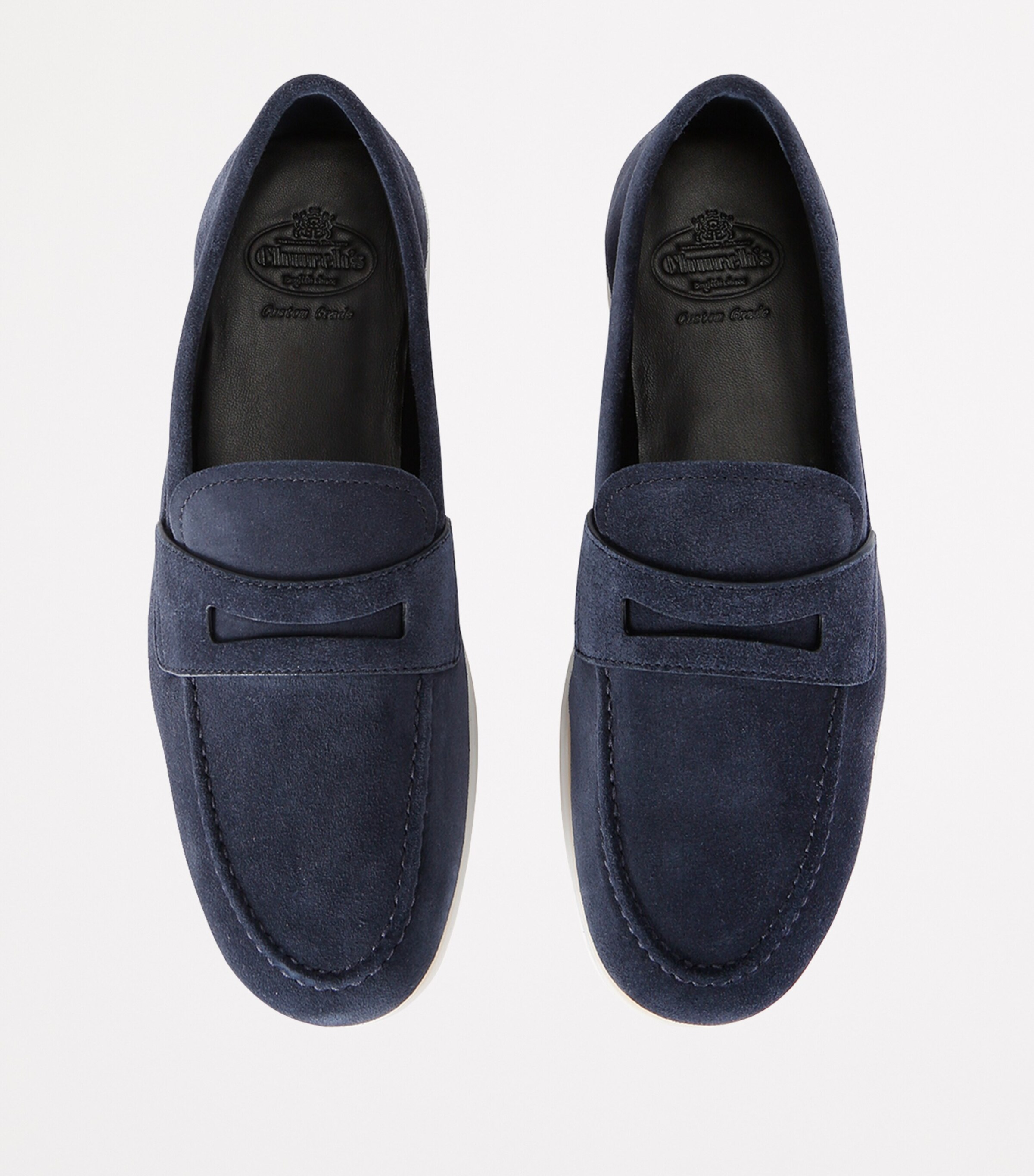 Church's Suede Saddle Penny Loafers Navy Image 4