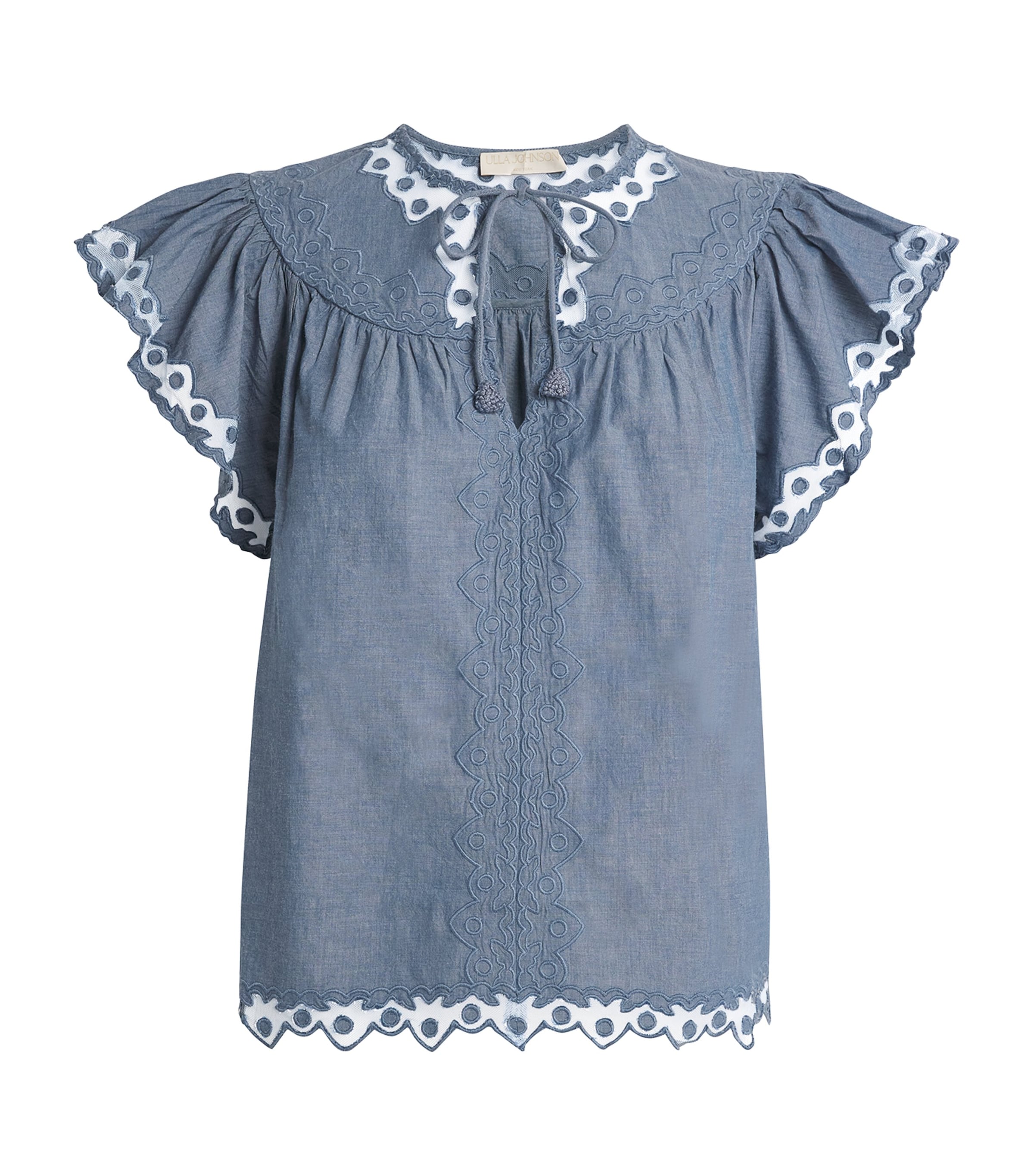 Ulla Johnson Embroidered Effie Blouse In Blue