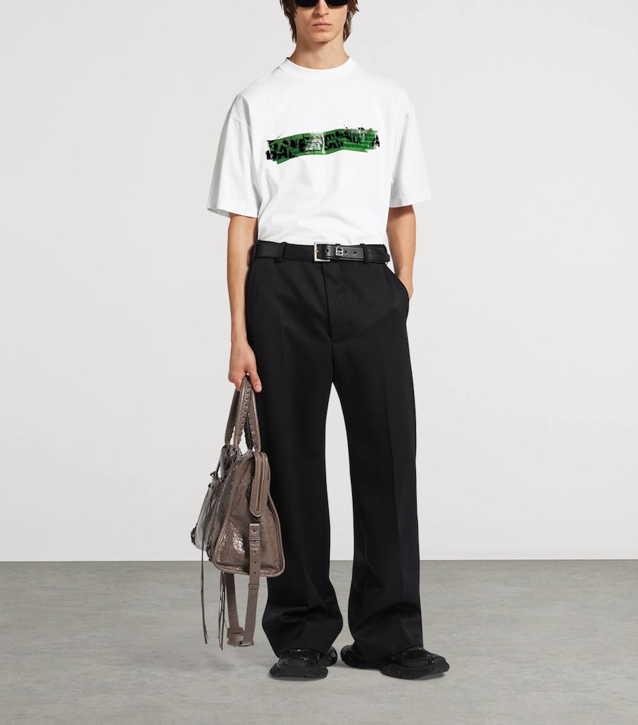 Balenciaga Mens Cotton Messy Spray T-Shirt Image 2