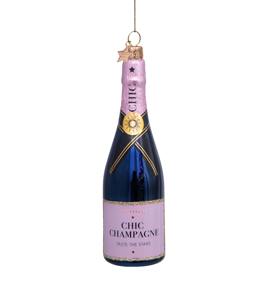 Harrods Glass Champagne Tree Decoration White Image 1