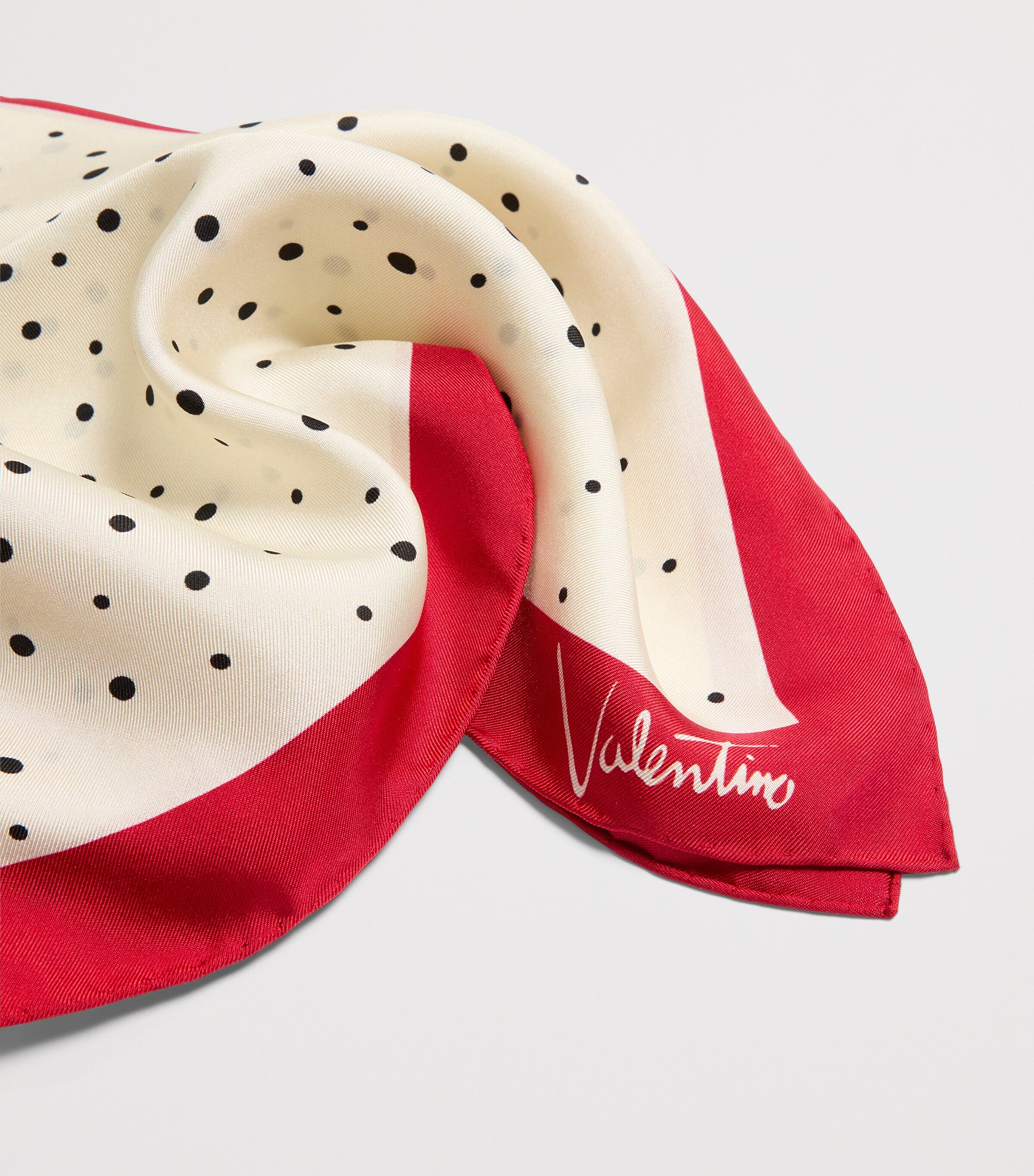 Valentino Garavani Silk Polka-Dot Square Scarf Image 3