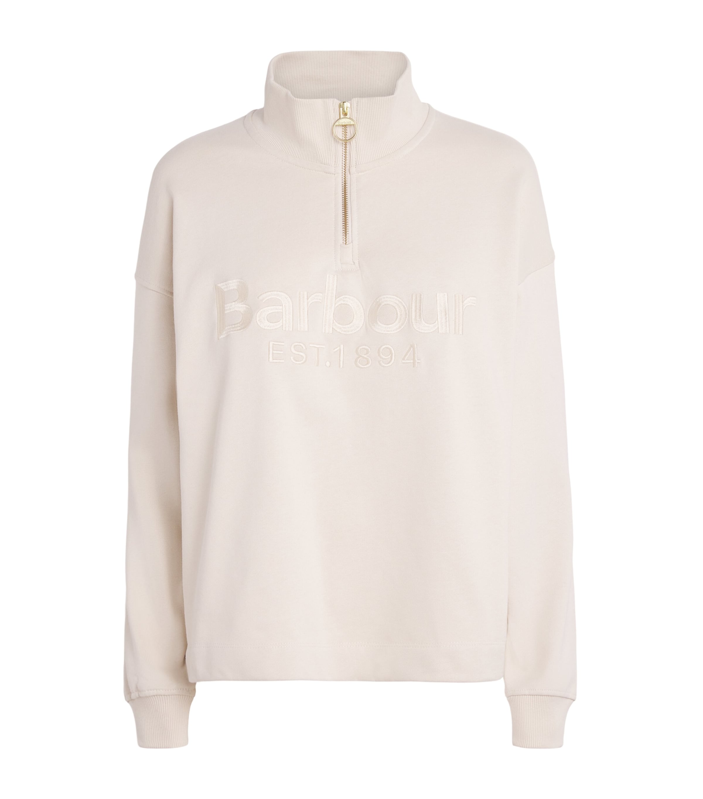 Barbour Cotton Sara Half-zip Sweatshirt In Sand
