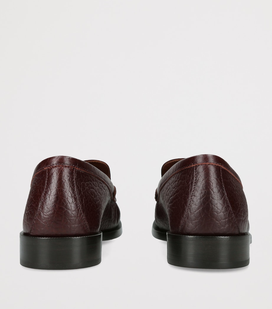 DRIES VAN NOTEN Leather Penny Loafers Wine Image 4