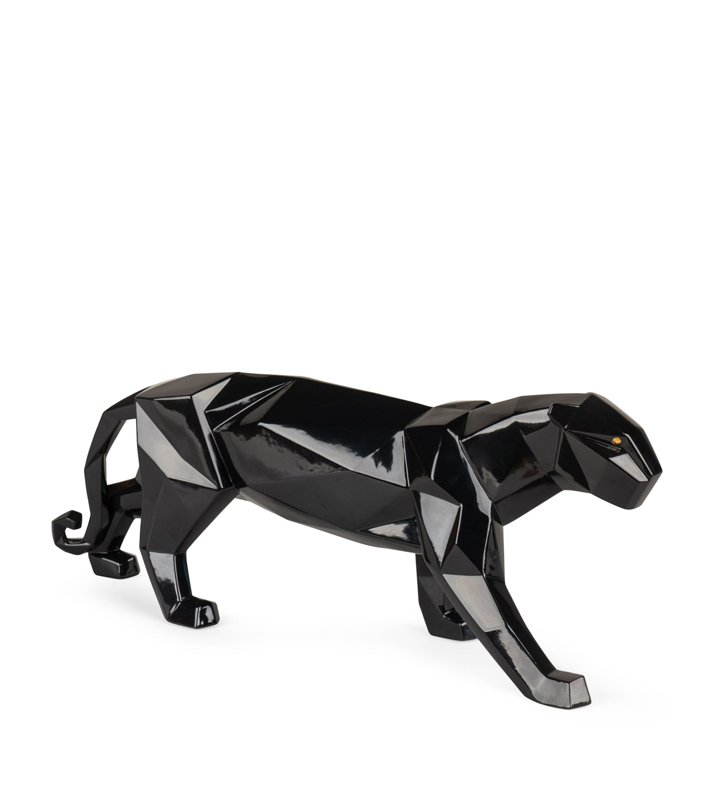 Lladrò Porcelain Panther Figurine In Black