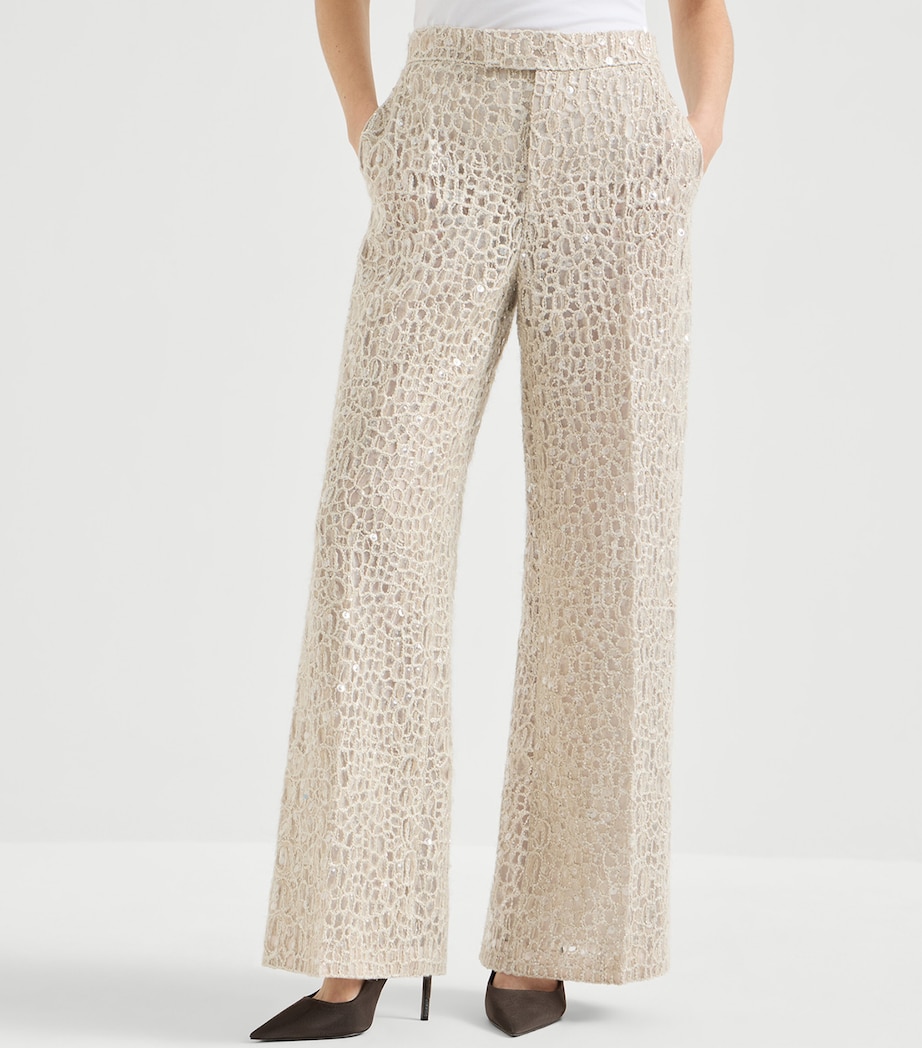 Sequin-Detail Wide-Leg Trousers CRI71 Image 3