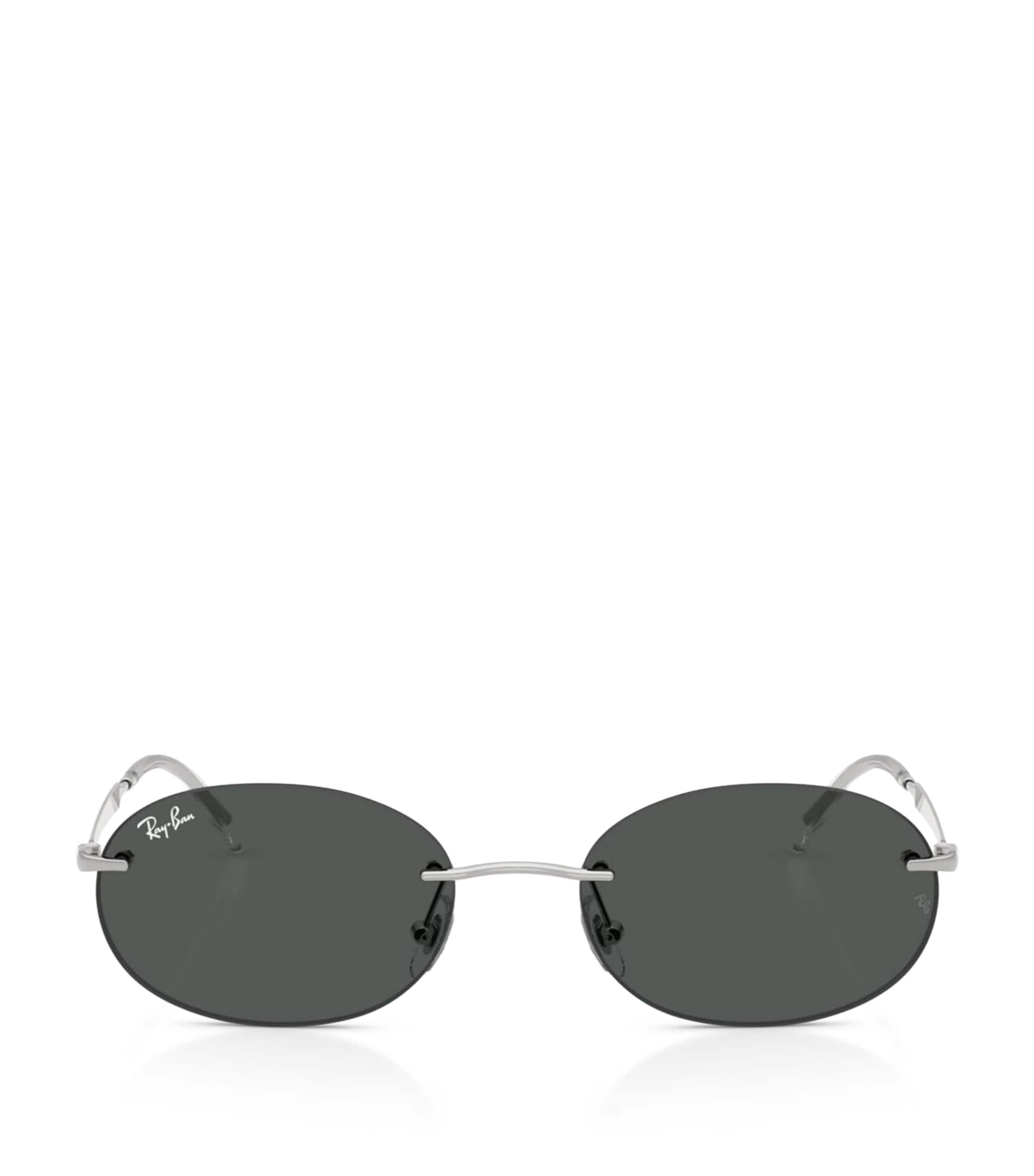 Ray-Ban RB3767 Metal Oval Sunglasses Silver Image 1