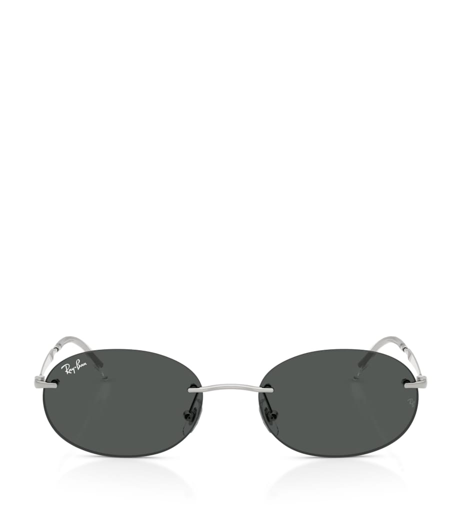 Ray-Ban RB3767 Metal Oval Sunglasses Silver Image 1