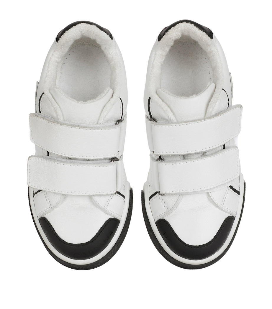 Leather Portofino Sneakers 8B926-WHITE/BLACK Image 3