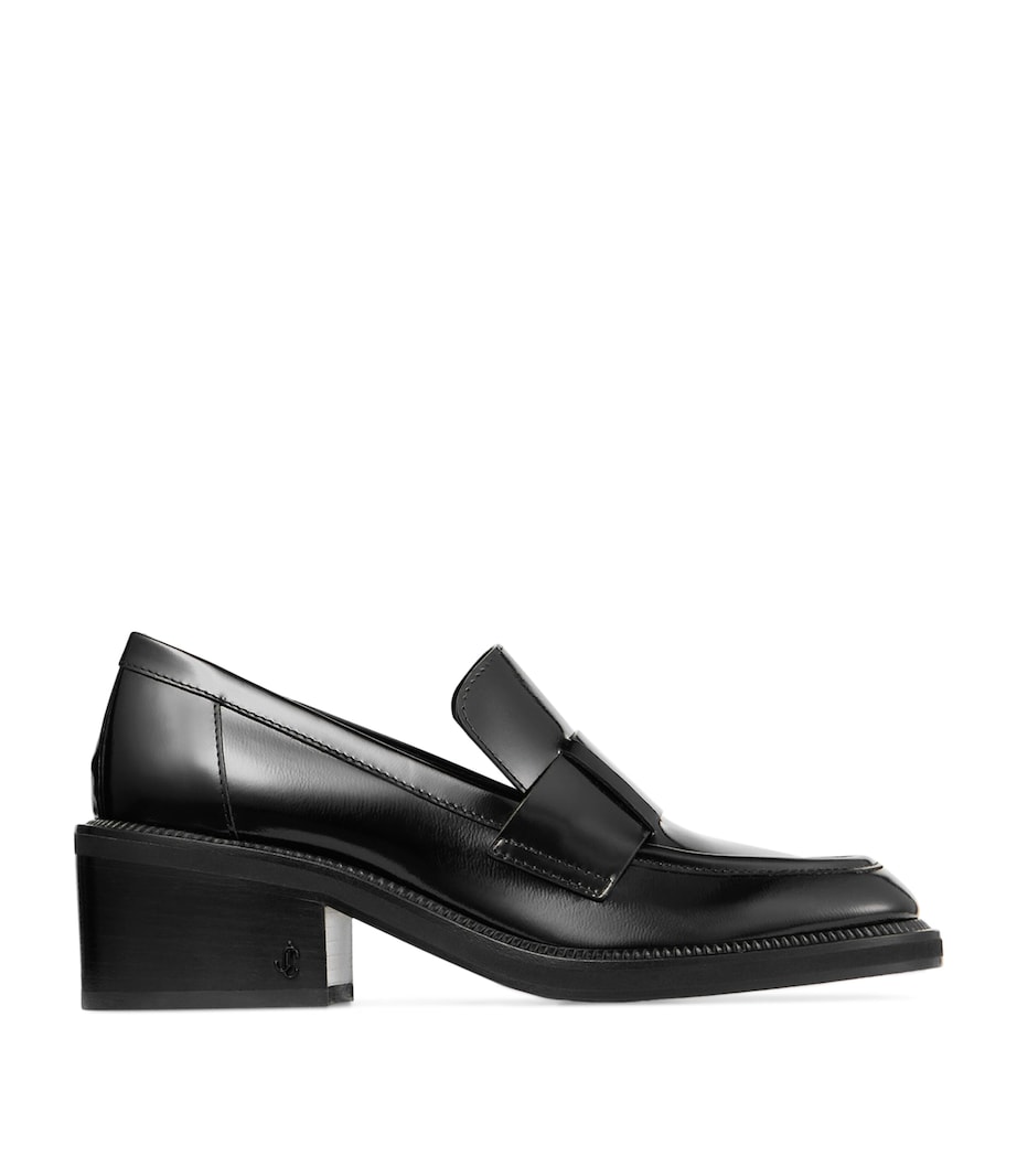 Tylor 60 Leather Heeled Loafers BLACK Image 1
