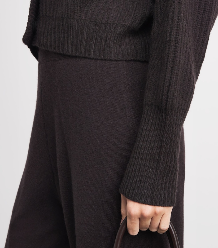 Le Kasha Womens Organic Cashmere Cropped Cardigan Prune Image 3