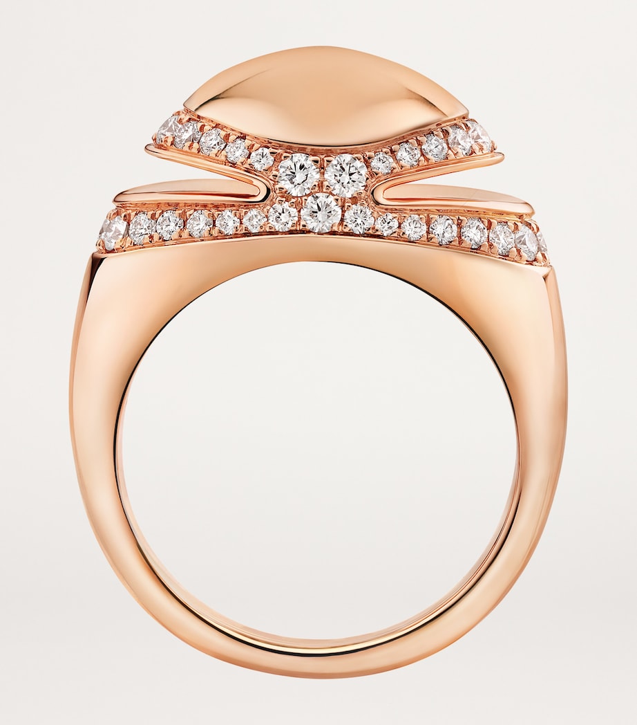 Rose Gold and Diamond Cabochon Ring PINK GOLD Image 2