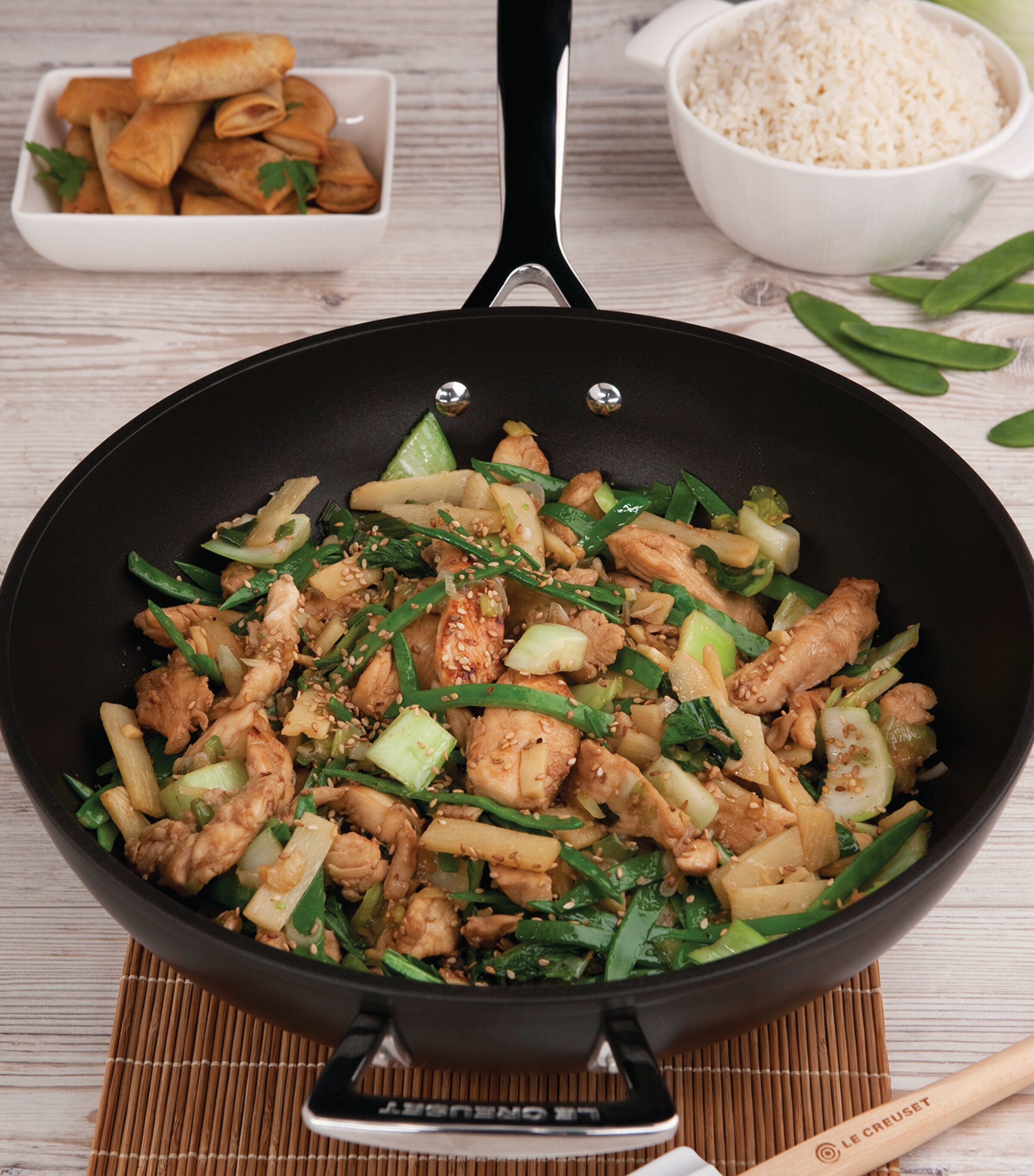 Toughened Non-Stick Stir-Fry Pan (30cm) BLACK Image 3