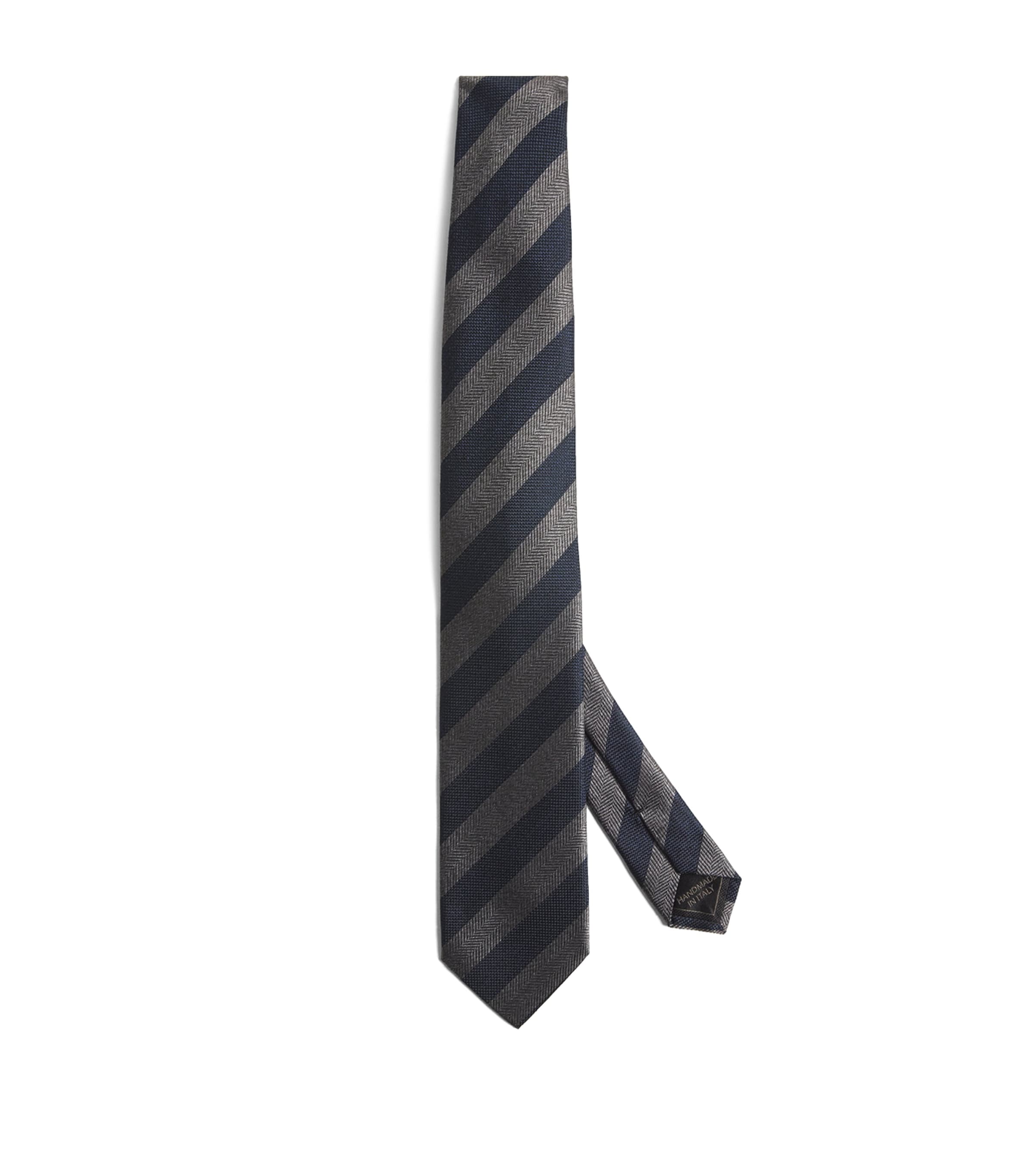 Brioni Silk Patterned Tie In Black