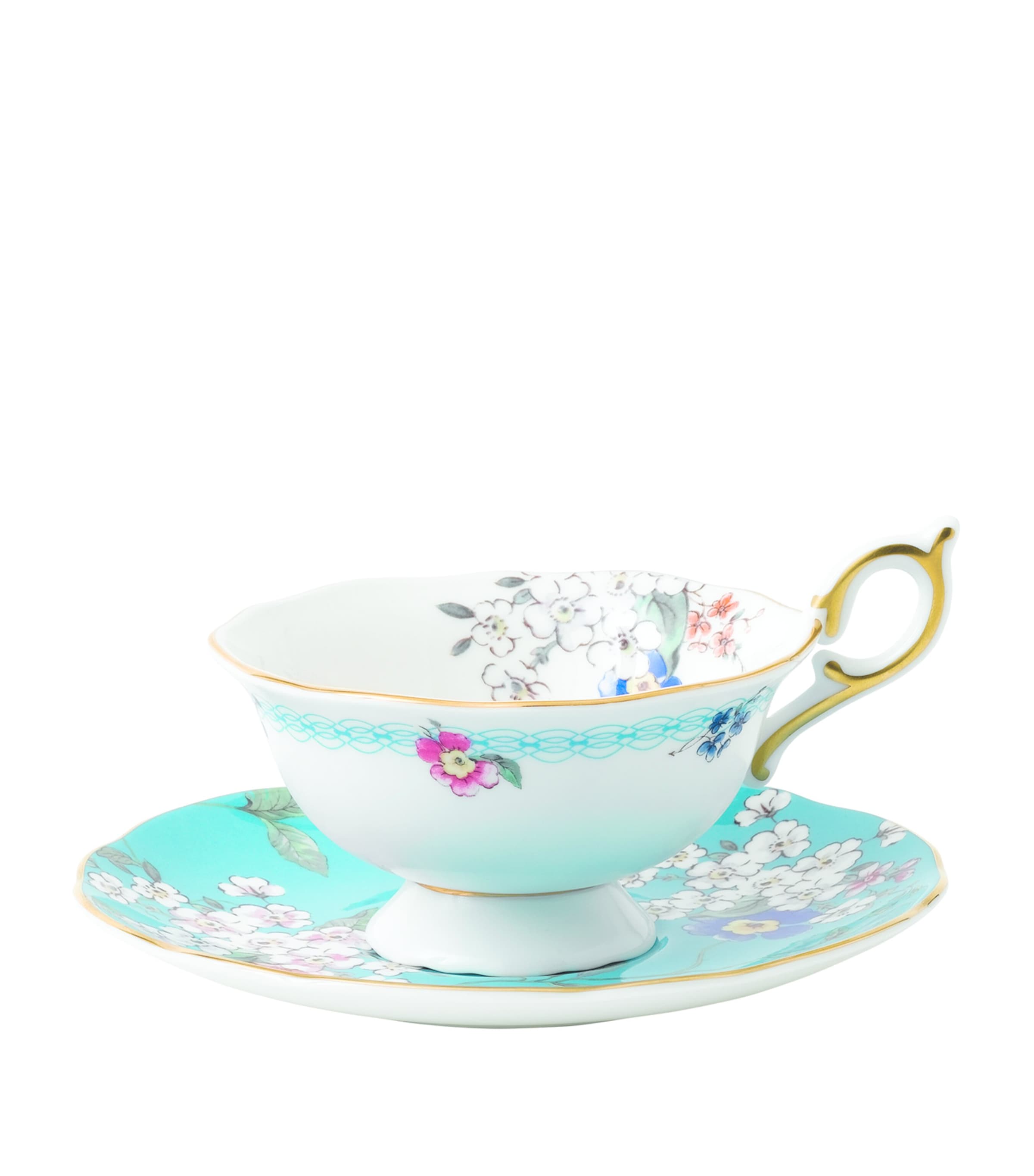 Wedgwood Wonderlust Apple Blossom Teacup And Saucer In Blue