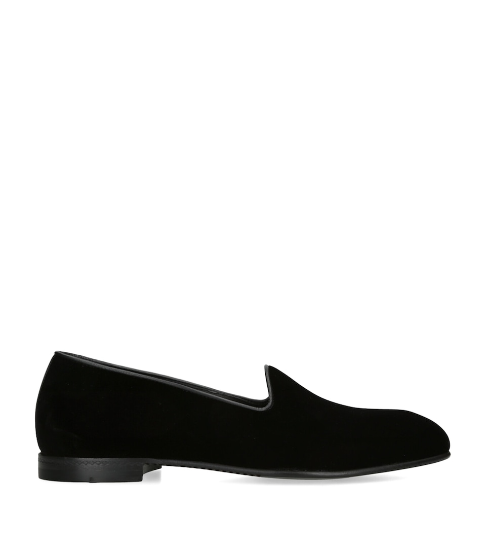 Zegna Velvet Gala Loafers Black