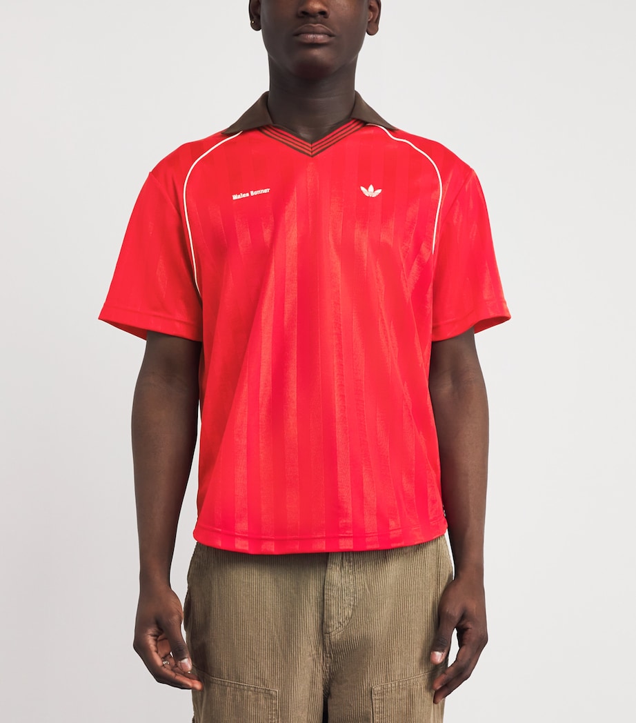 x Wales Bonner Jacquard Football Shirt RED Image 3