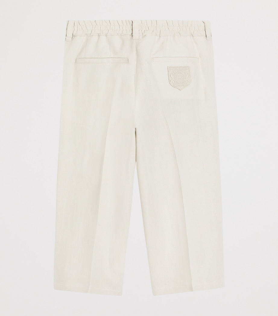 Dolce&Gabbana Kids Linen Trousers (8-14 Years) Beige Image 5