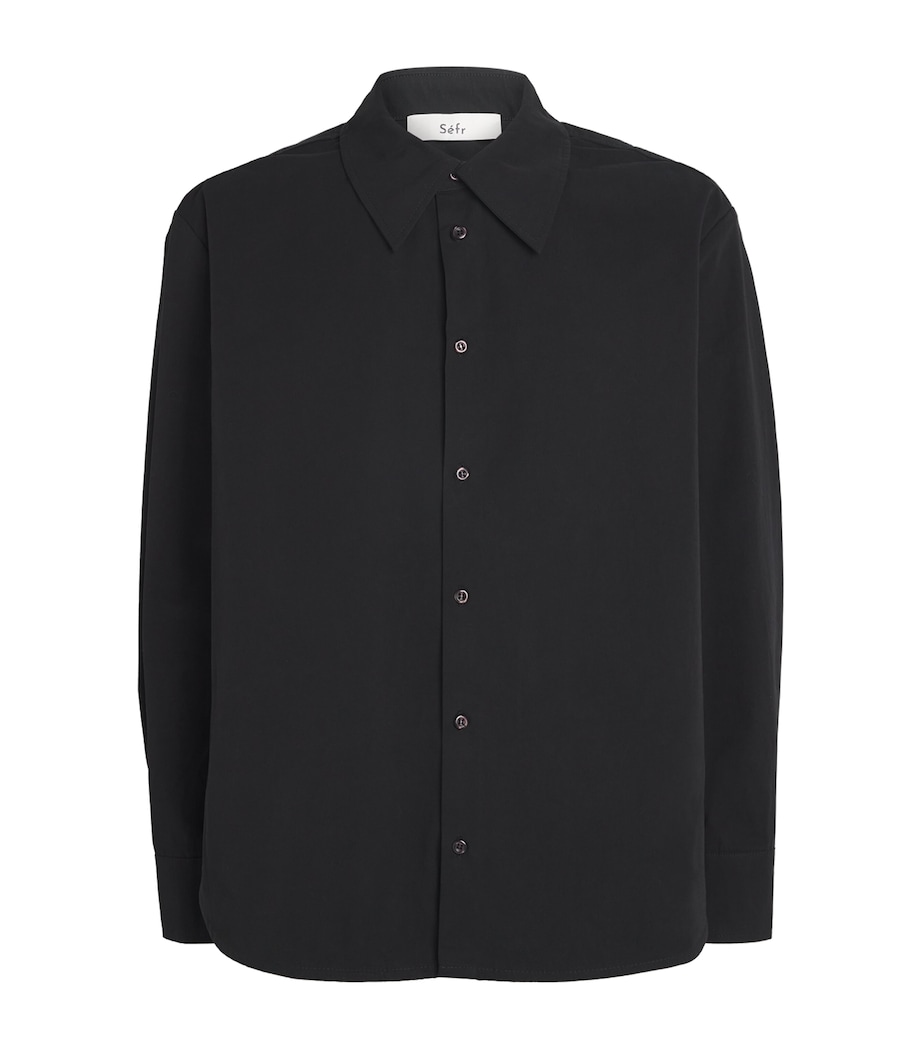 Cotton Overshirt BLACK FINE POPLIN Image 1