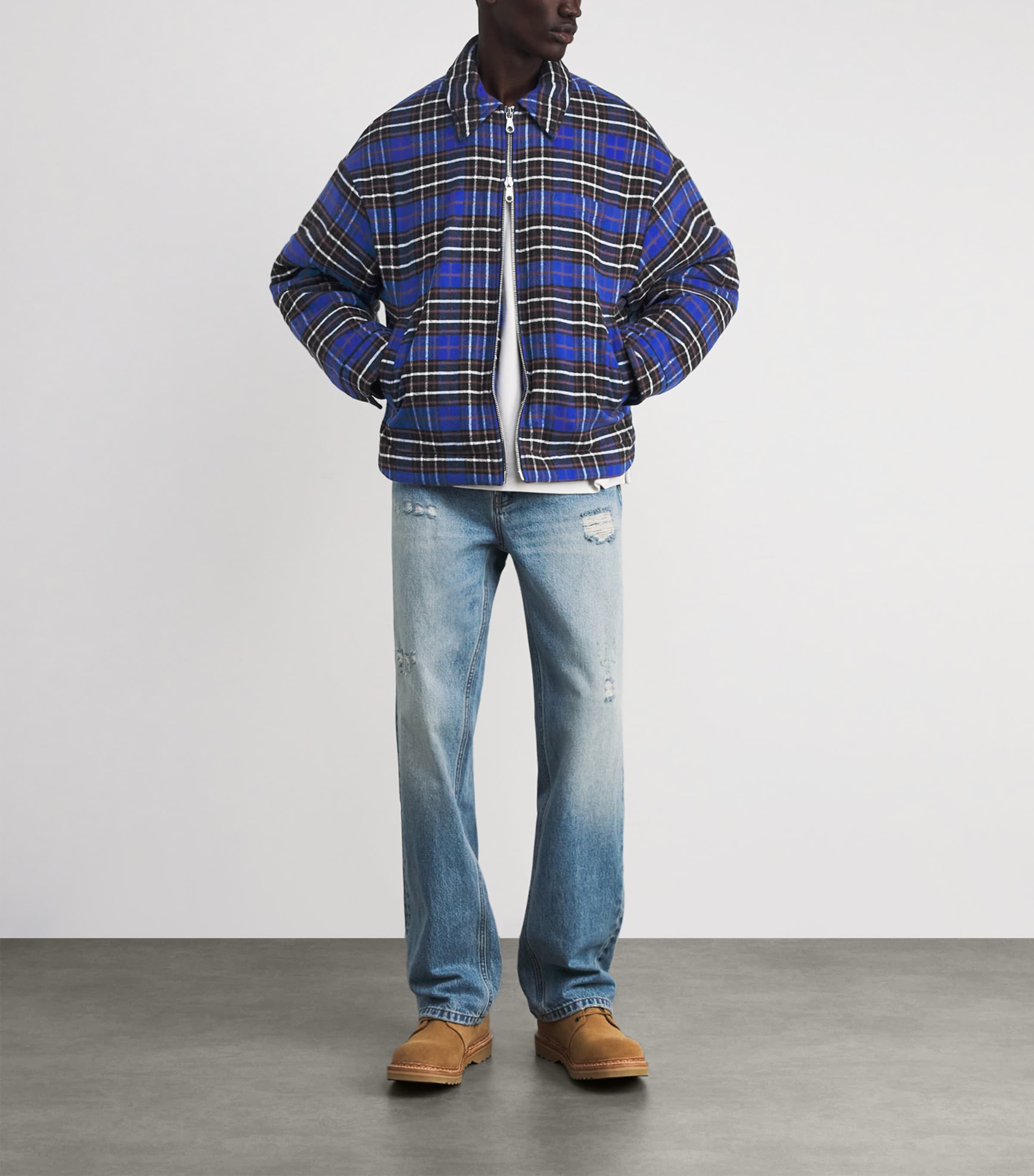 Cotton Check Overshirt BLUE/BLACK 402 Image 2