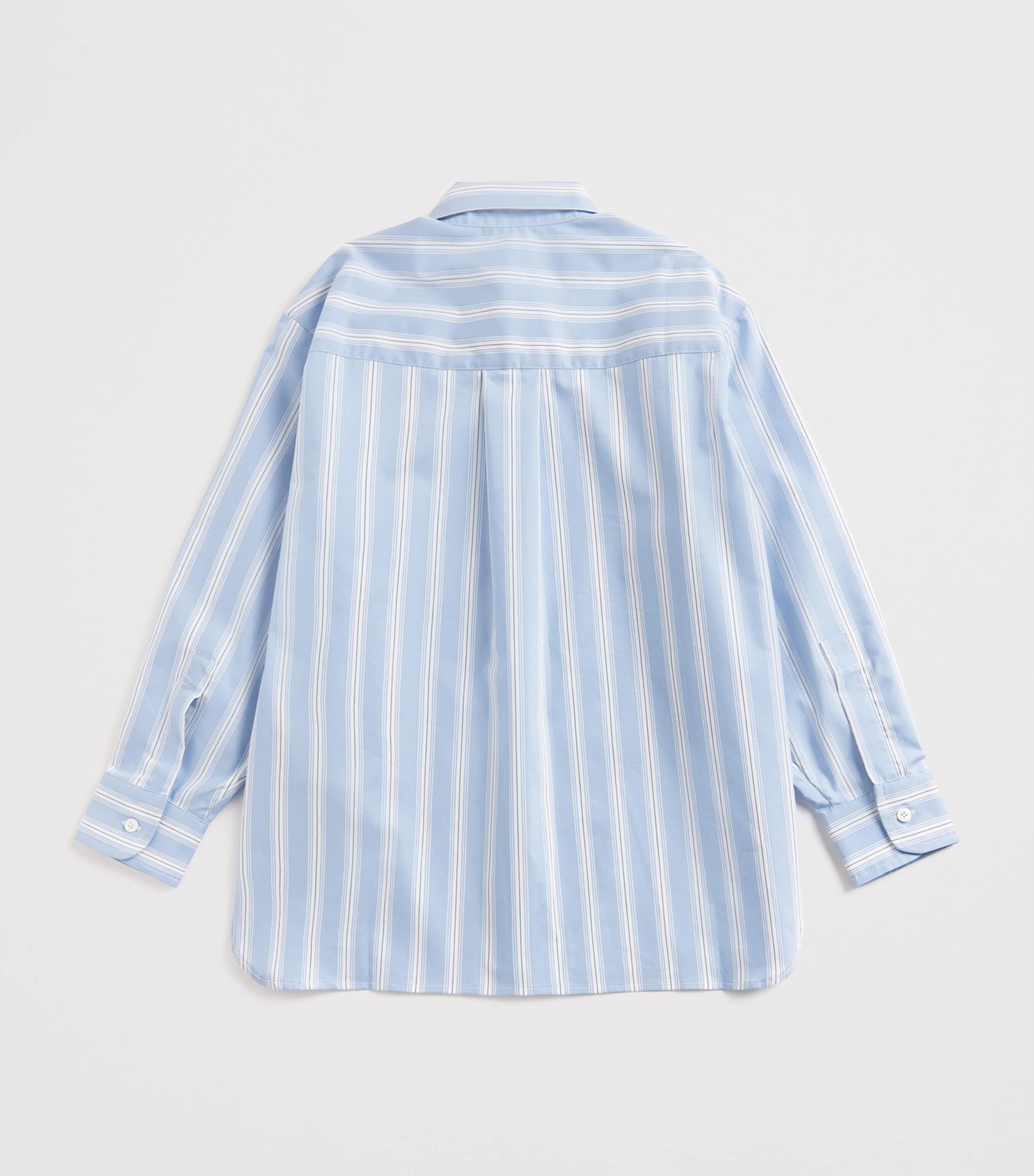 Cotton-Blend Striped Shirt (8-12 Years) 685BC CELESTE/BIANCO Image 2