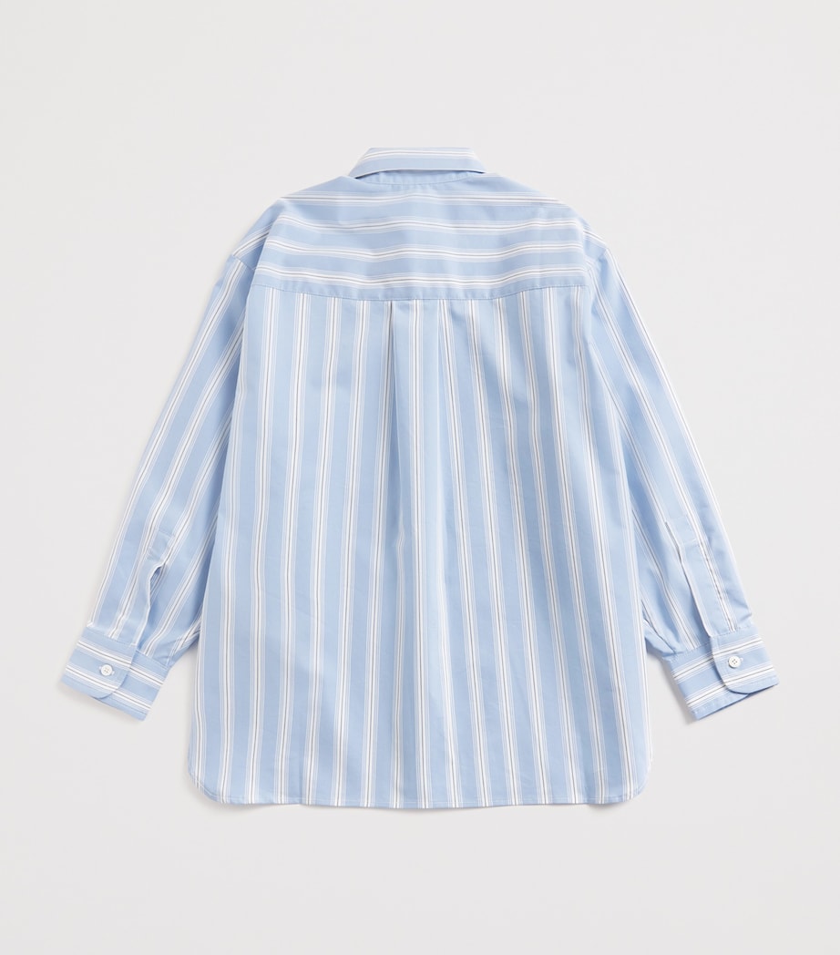 Cotton-Blend Striped Shirt (8-12 Years) 685BC CELESTE/BIANCO Image 2