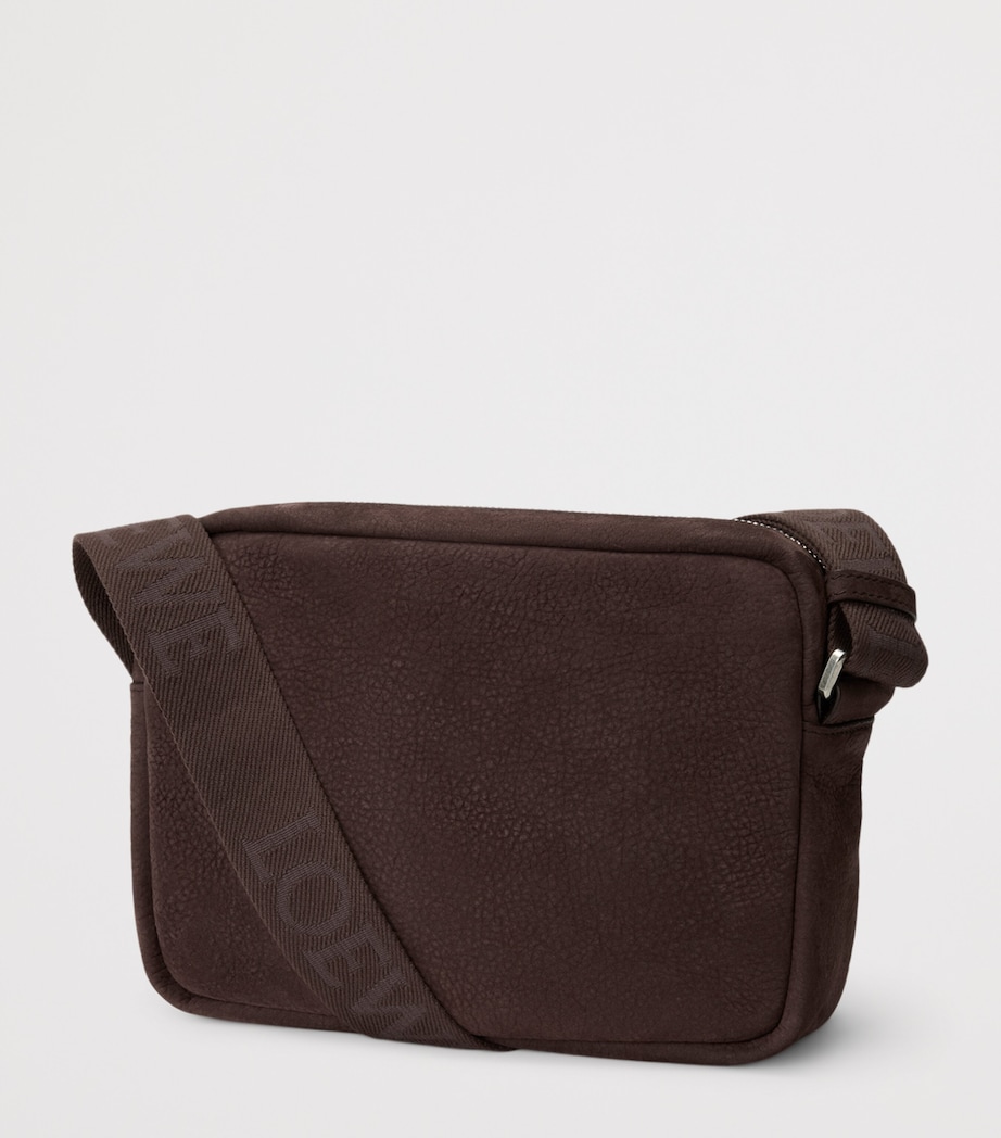 Medium Suede Pebble Messenger Bag DARK CHESTNUT Image 2
