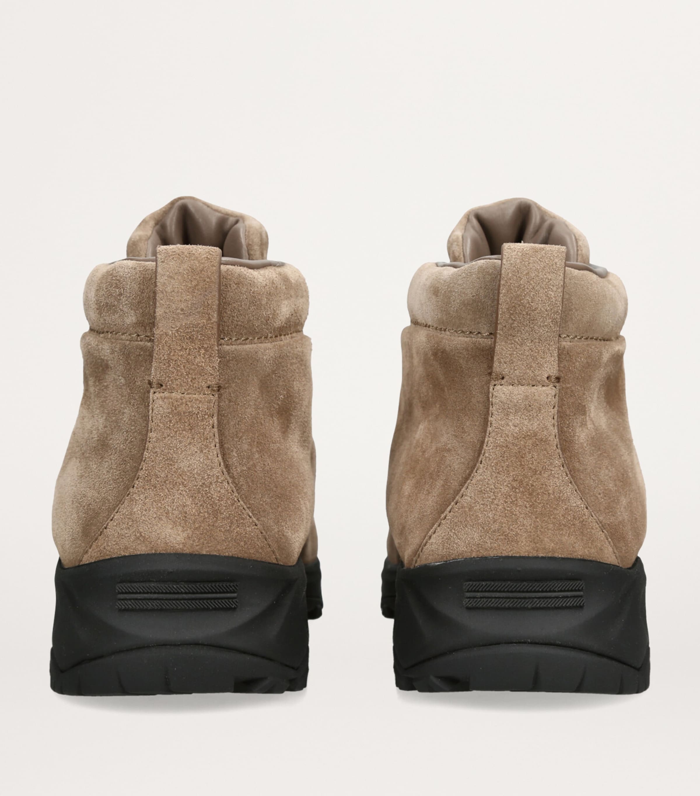 Suede Triple Stitch High-Top Sneakers BEIGE Image 3