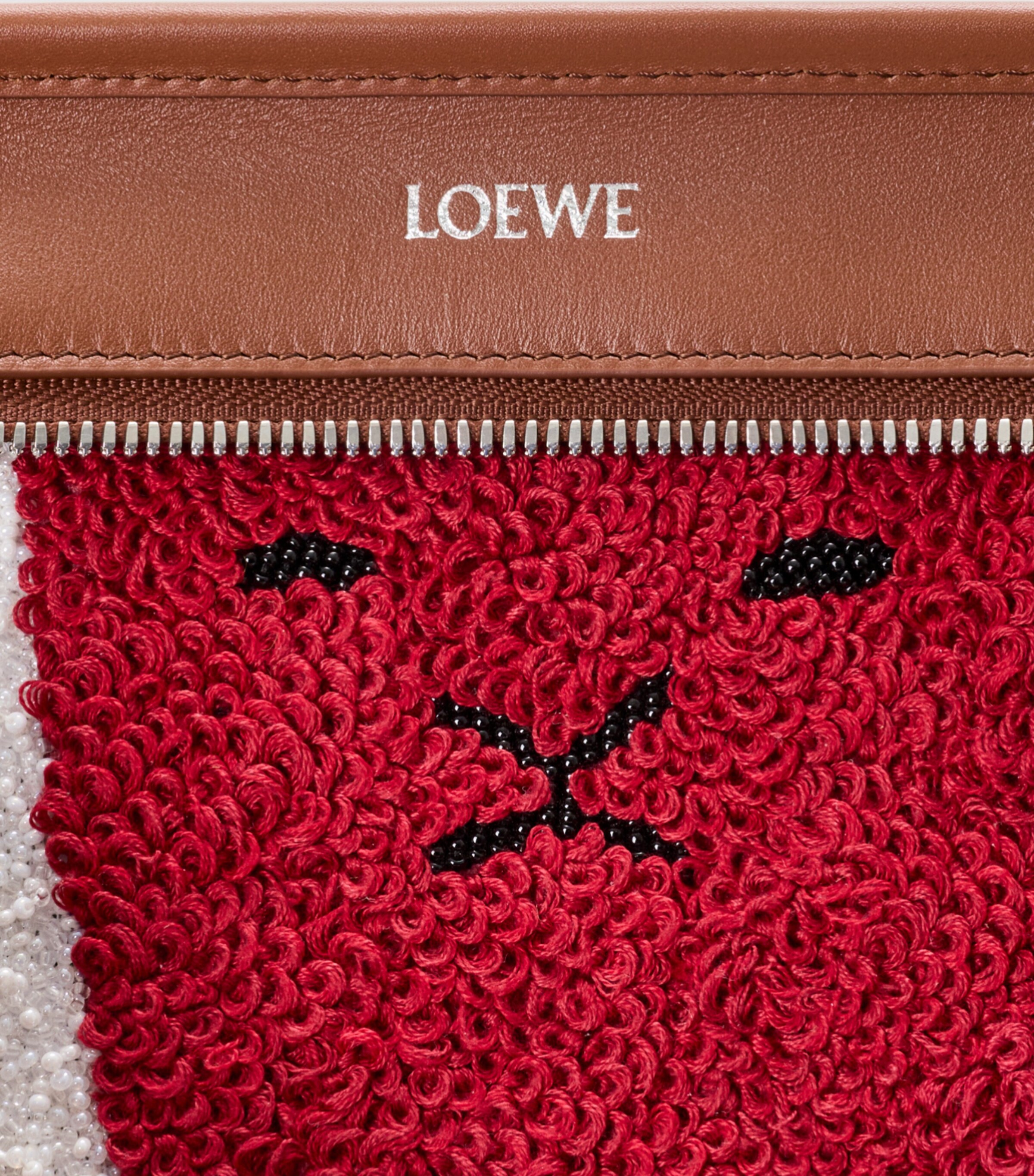 LOEWE Brown Medium Leather Lion Amazona 180 Top-Handle Bag