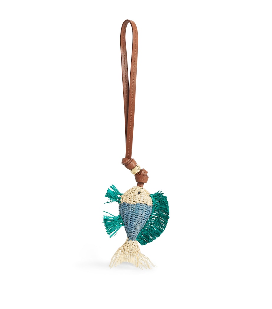 Raffia Fish Bag Charm BLUEBLU Image 1