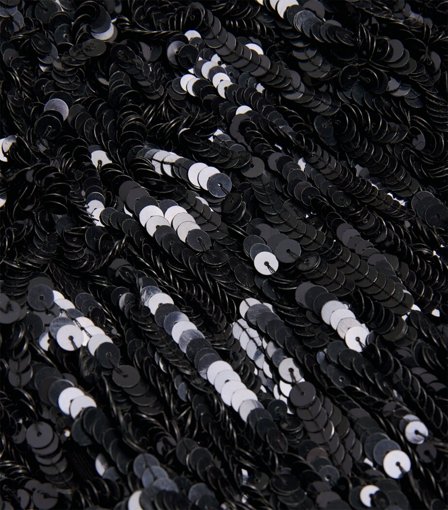 Sequin-Embellished Midi Skirt 001 BLACK Image 5