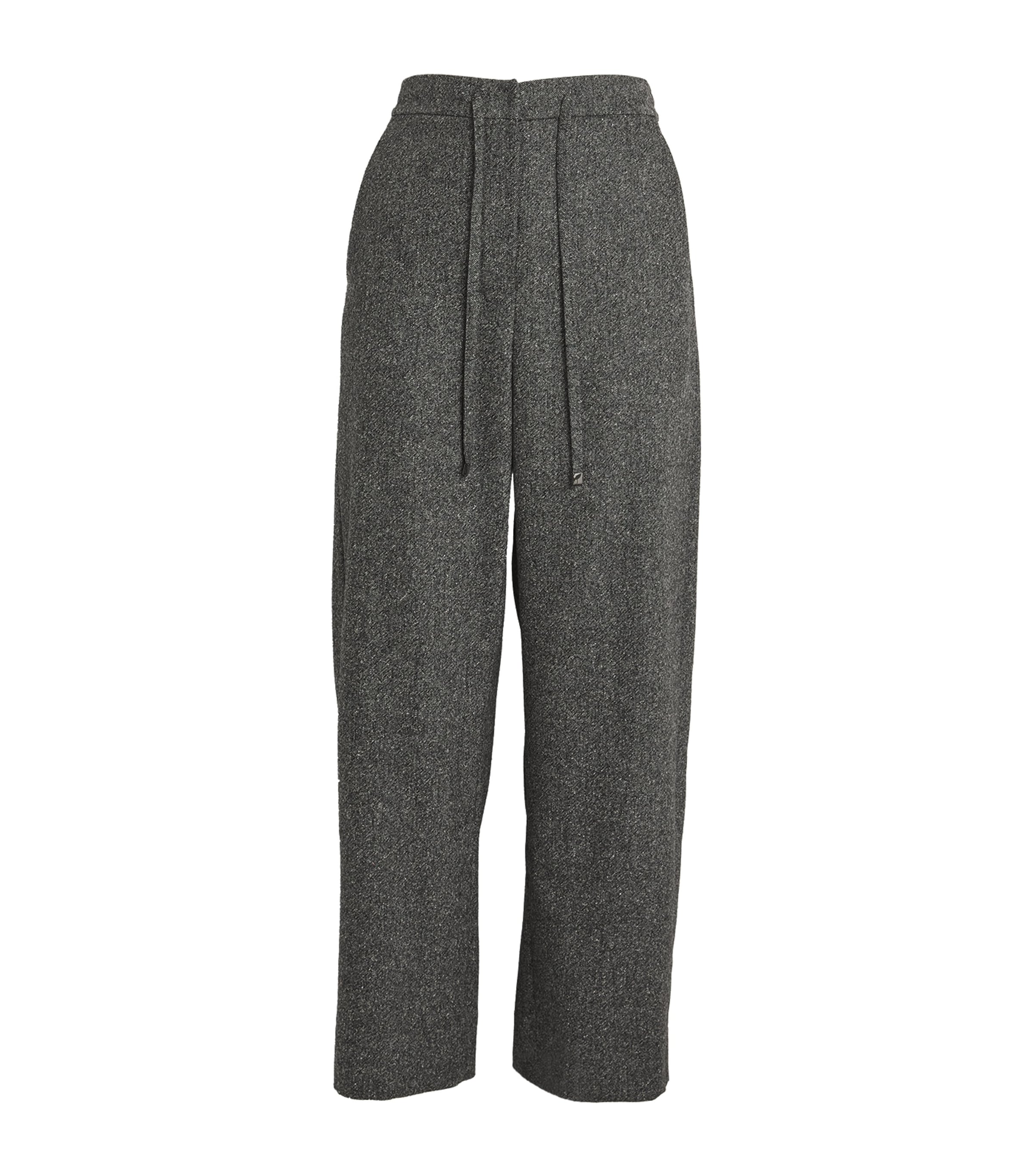 Max Mara Wool-silk-blend Tailored Trousers In Black