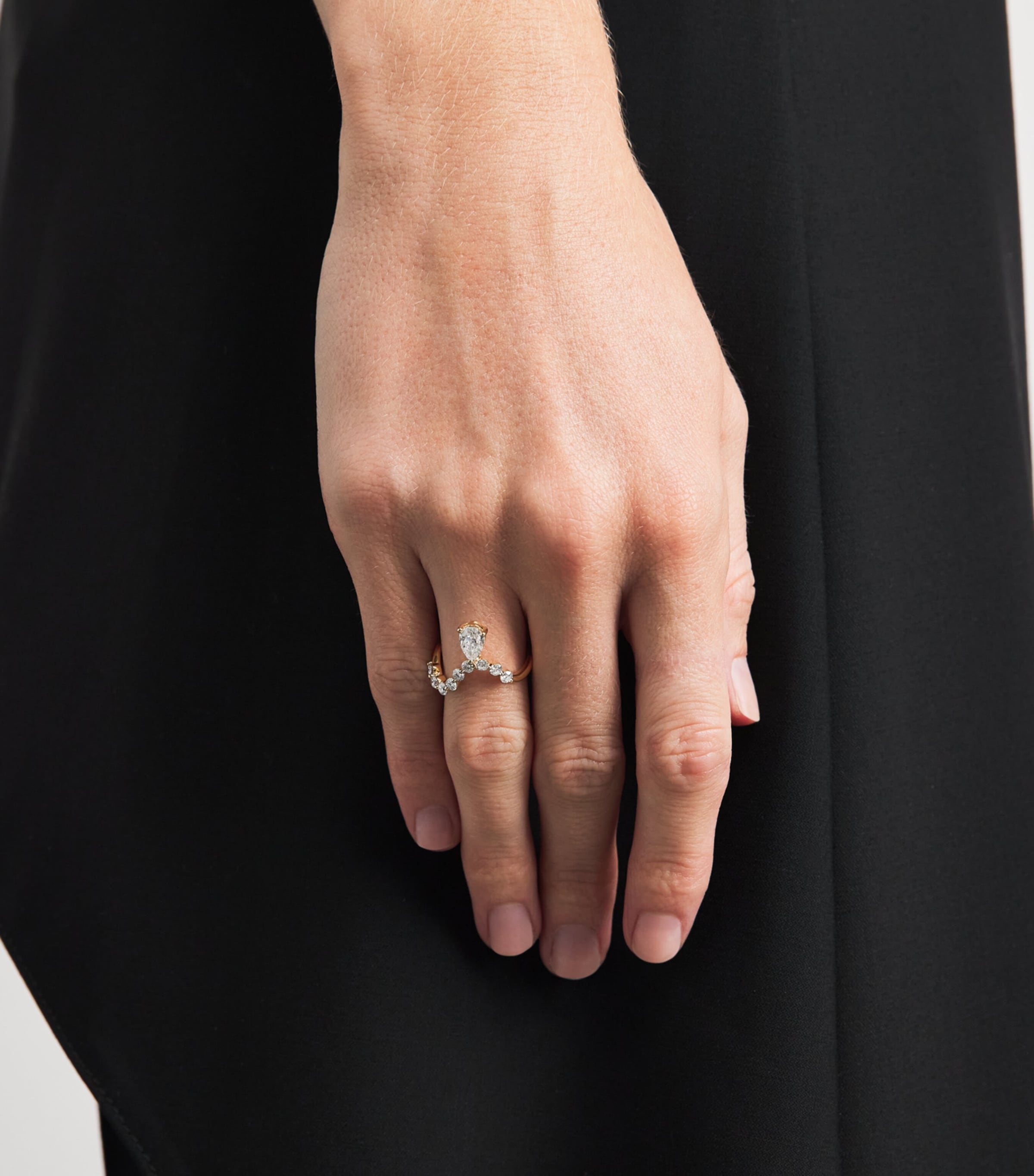Persée Yellow Gold and Diamond Wave Dome Ring Yellow Gold Image 2
