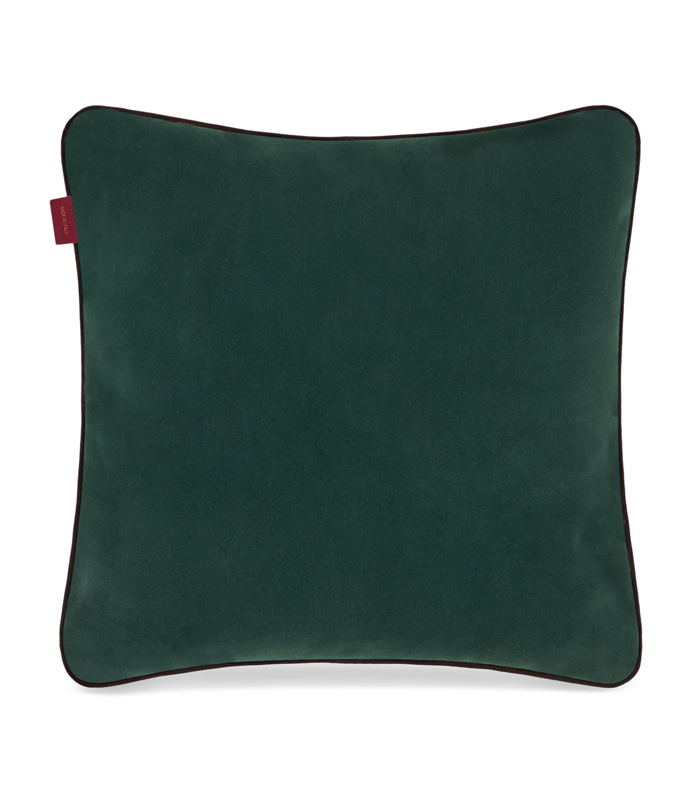 Cotton-Blend and Suede Arnica Cushion (45cm x 45cm) GREEN Image 2