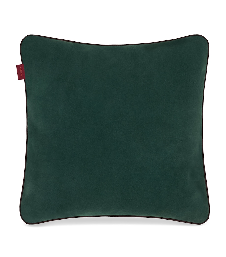 Cotton-Blend and Suede Arnica Cushion (45cm x 45cm) GREEN Image 2
