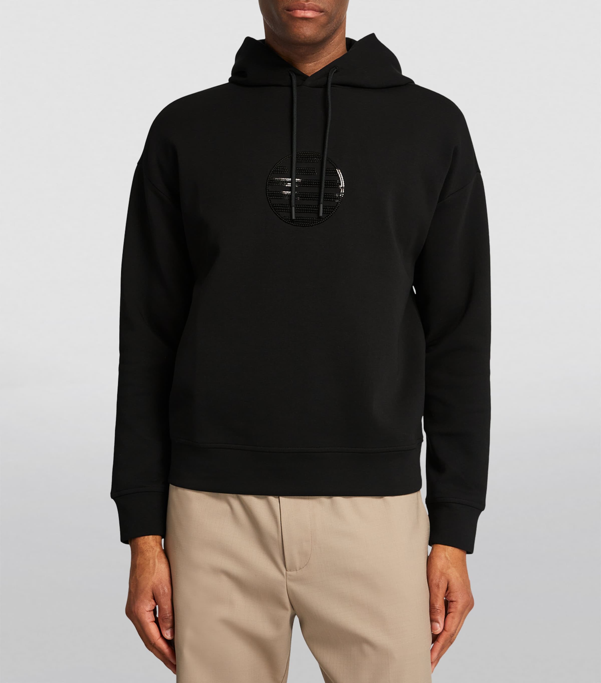 Emporio Armani Sequin-Embellished Hoodie | Harrods US