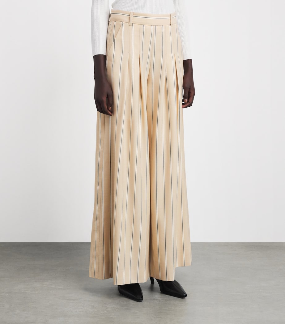 ME+EM Womens Wool-Blend Ultra-Wide Trousers Pale Stone Image 4