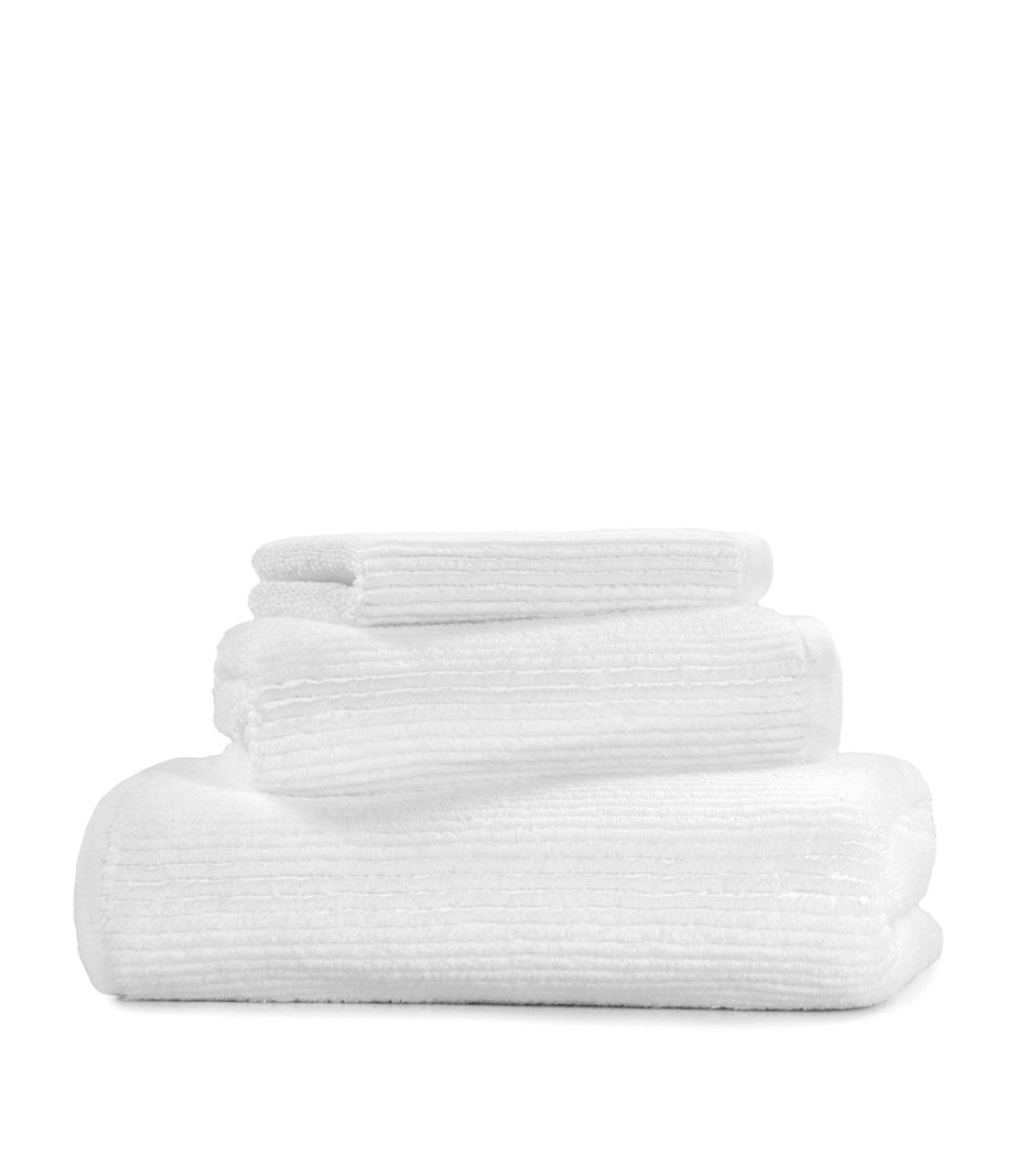 Hamam Organic Cotton Raya Face Cloth (30cm x 40cm) White Image 1