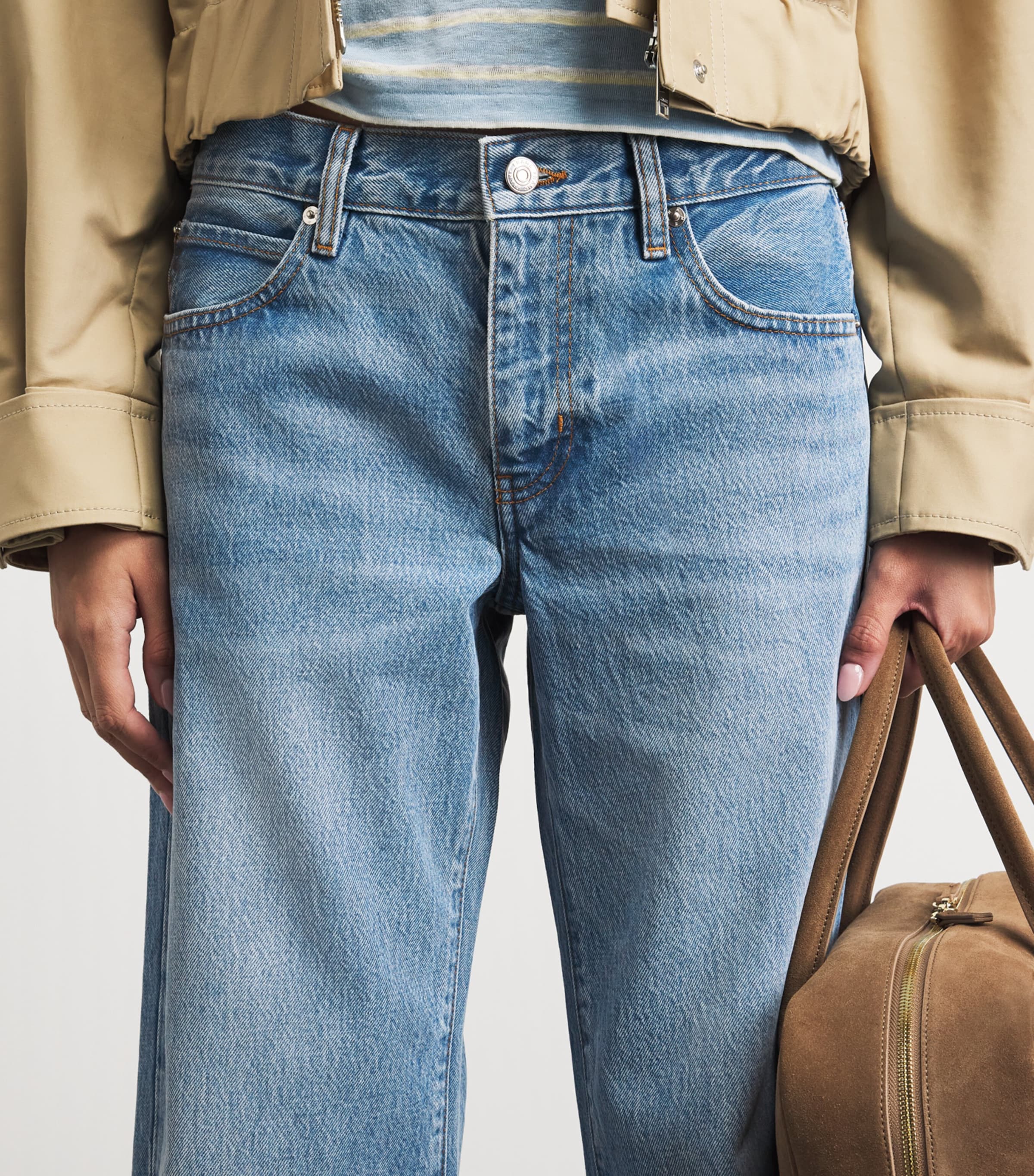FRAME Womens The Saturday Straight Jeans Static Image 3