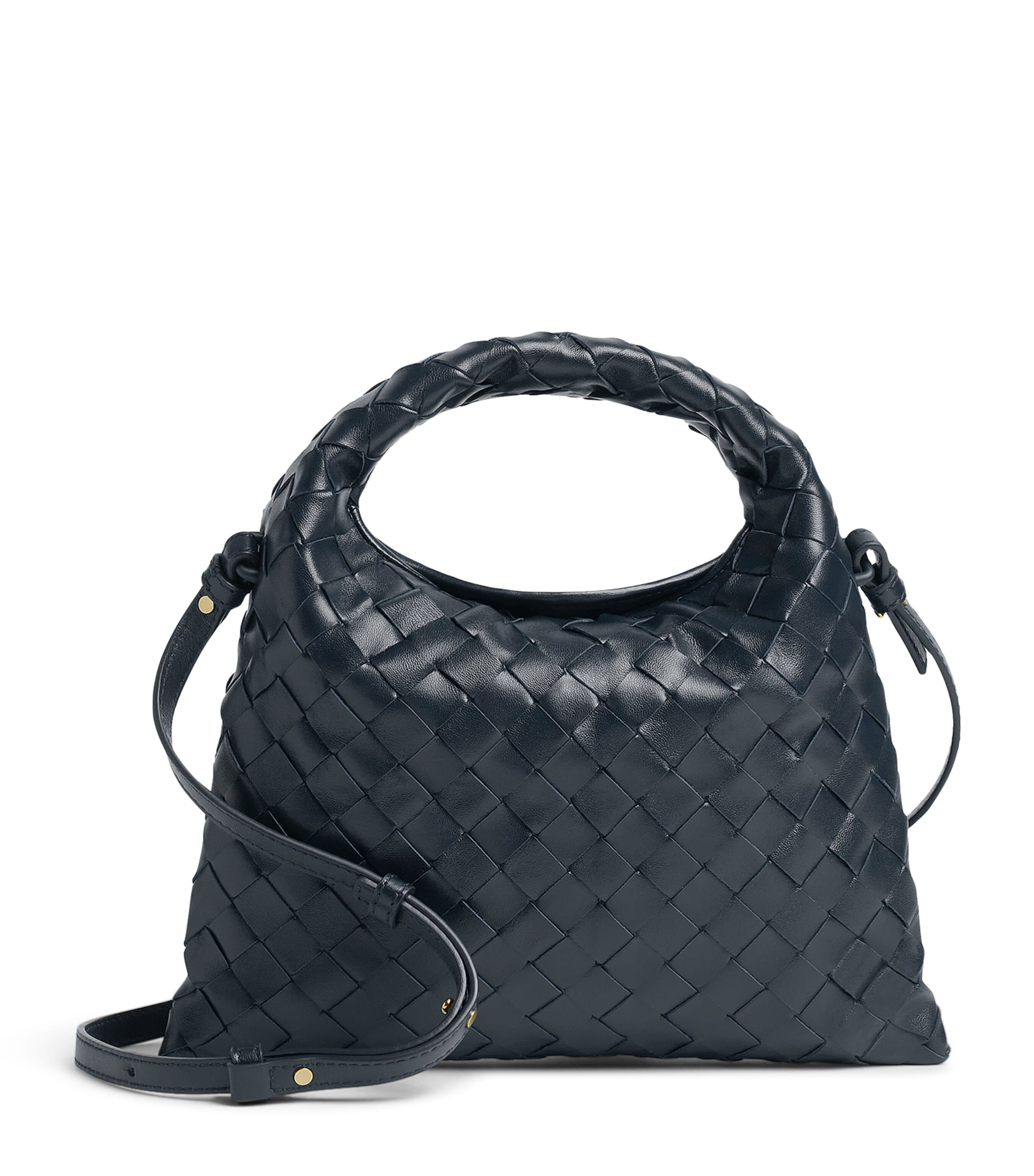 Shop Bottega Veneta Mini Calfskin Hop Cross-body Bag In Blue