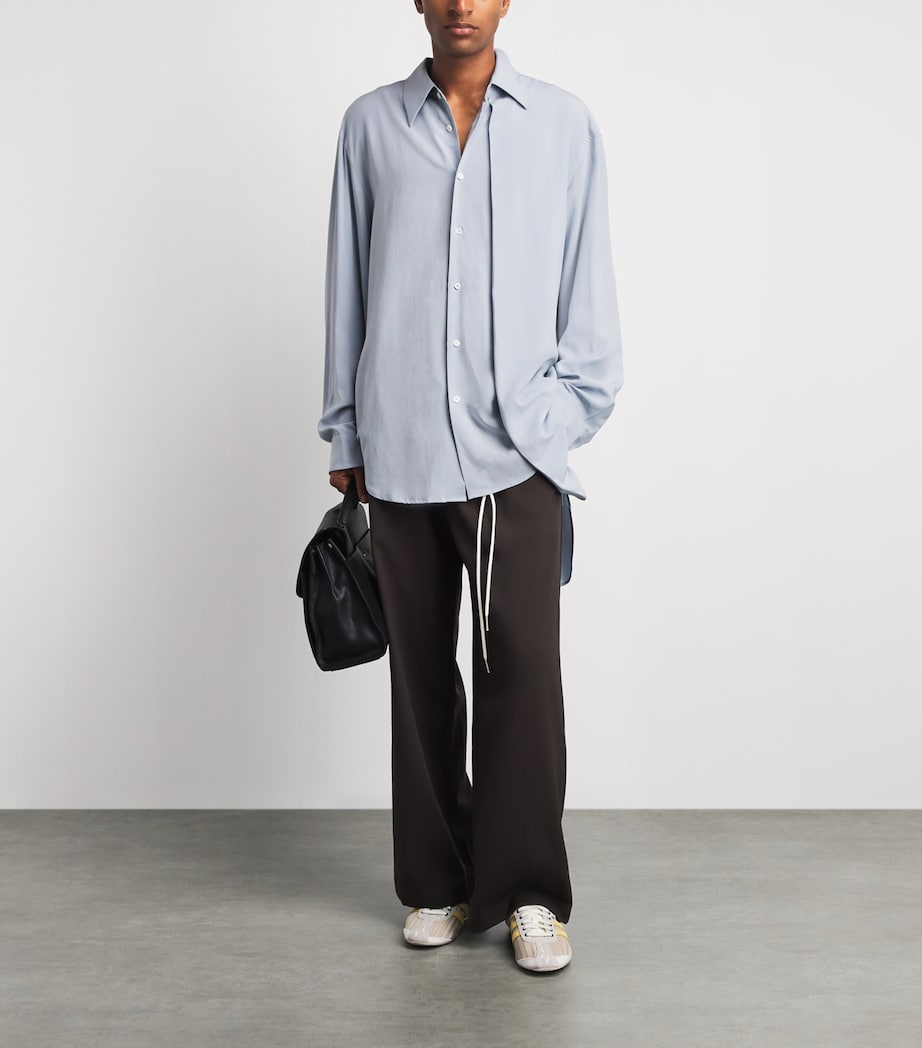 System Mens Asymmetrical Shirt Smoke Blue Image 2