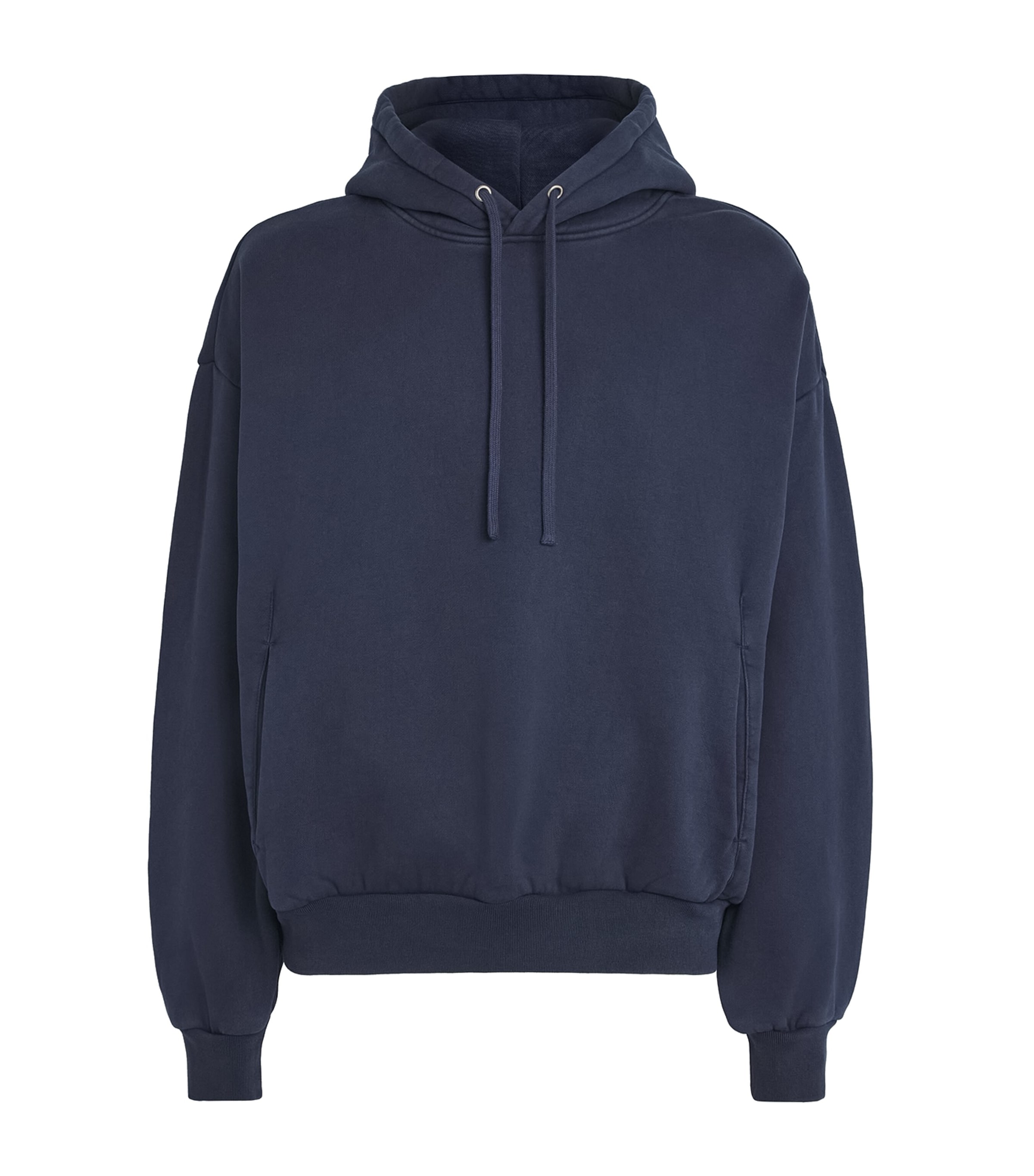 Skims Cotton Fleece Relaxed Hoodie In Blue