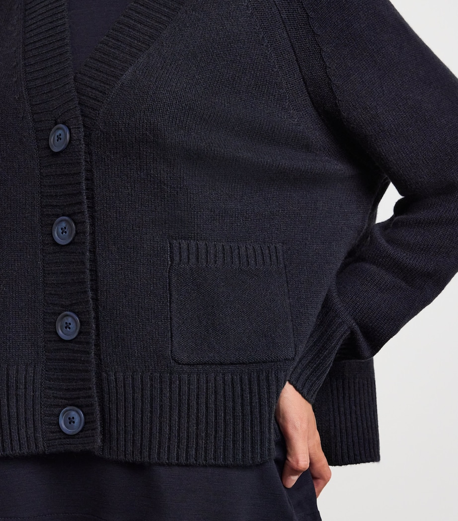 Wool-Cashmere V-Neck Cardigan NAVY Image 6