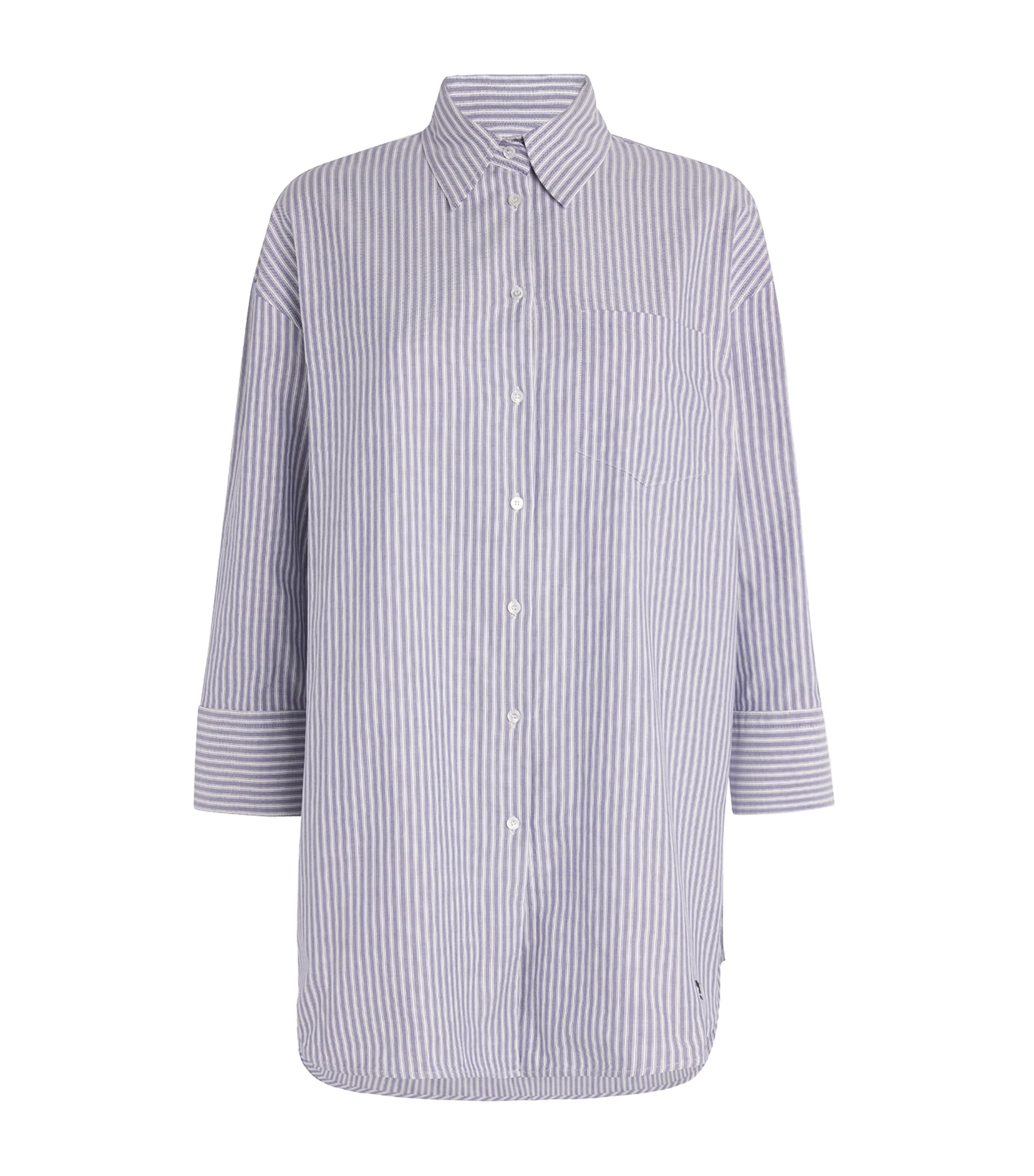 Cotton Stripe Oxford Shirt ULTRAMARINE Image 1