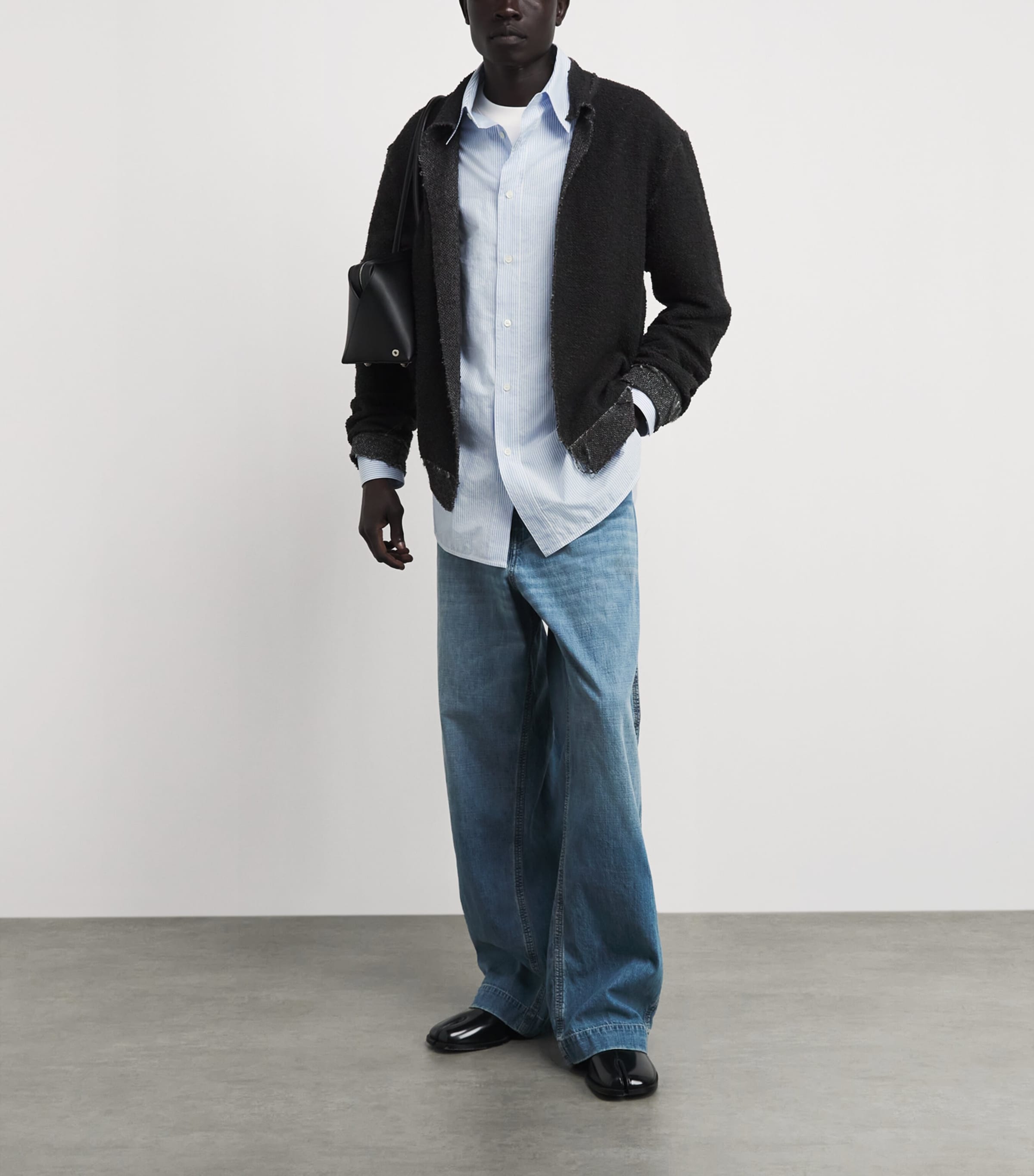 MM6 Maison Margiela Mens Cotton Poplin Stripe Shirt White/light Blue Image 2