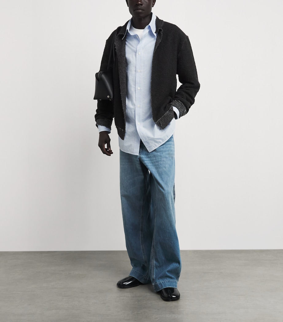 MM6 Maison Margiela Mens Cotton Poplin Stripe Shirt White/light Blue Image 2
