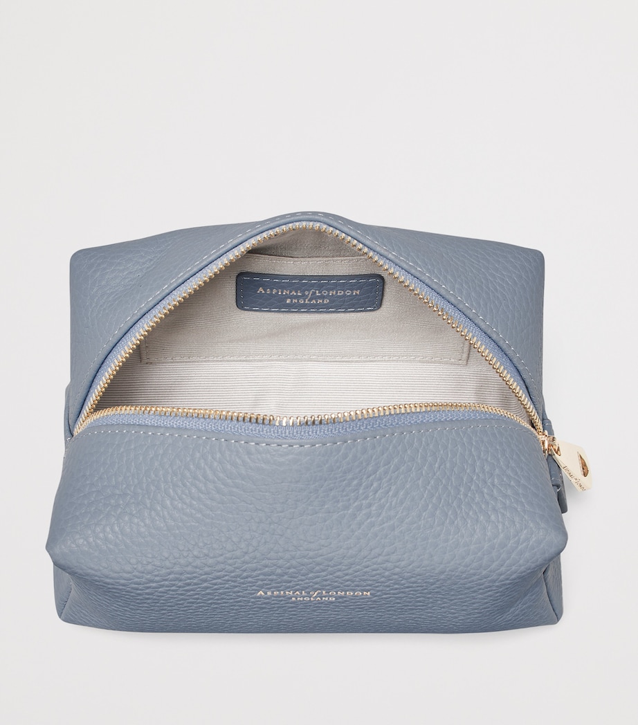 Aspinal Of London Medium Grained Leather Cosmetics Case Skyblue Image 4