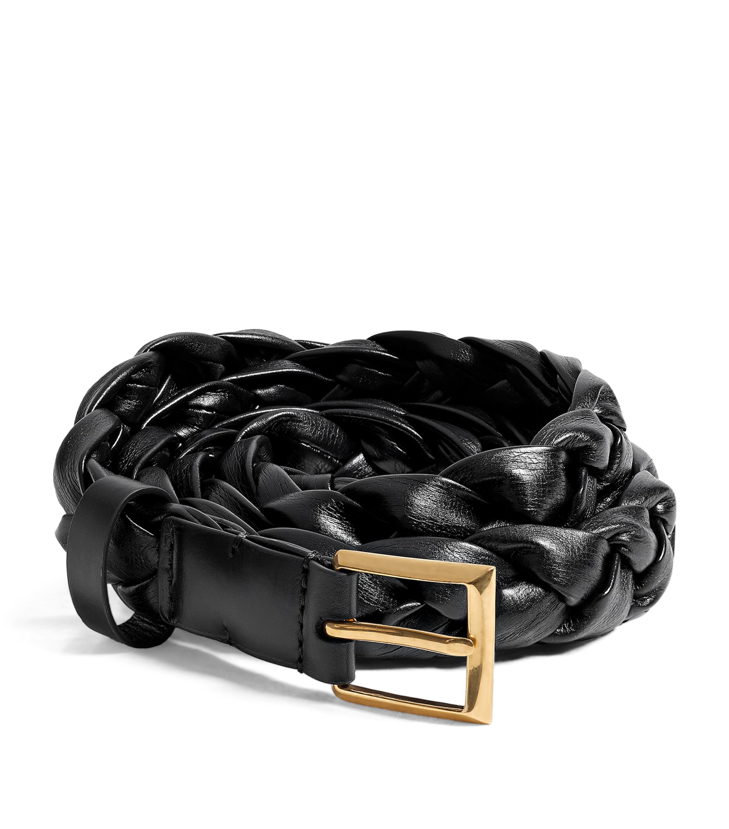 Bottega Veneta Leather Intreccio Solo Belt Image 1