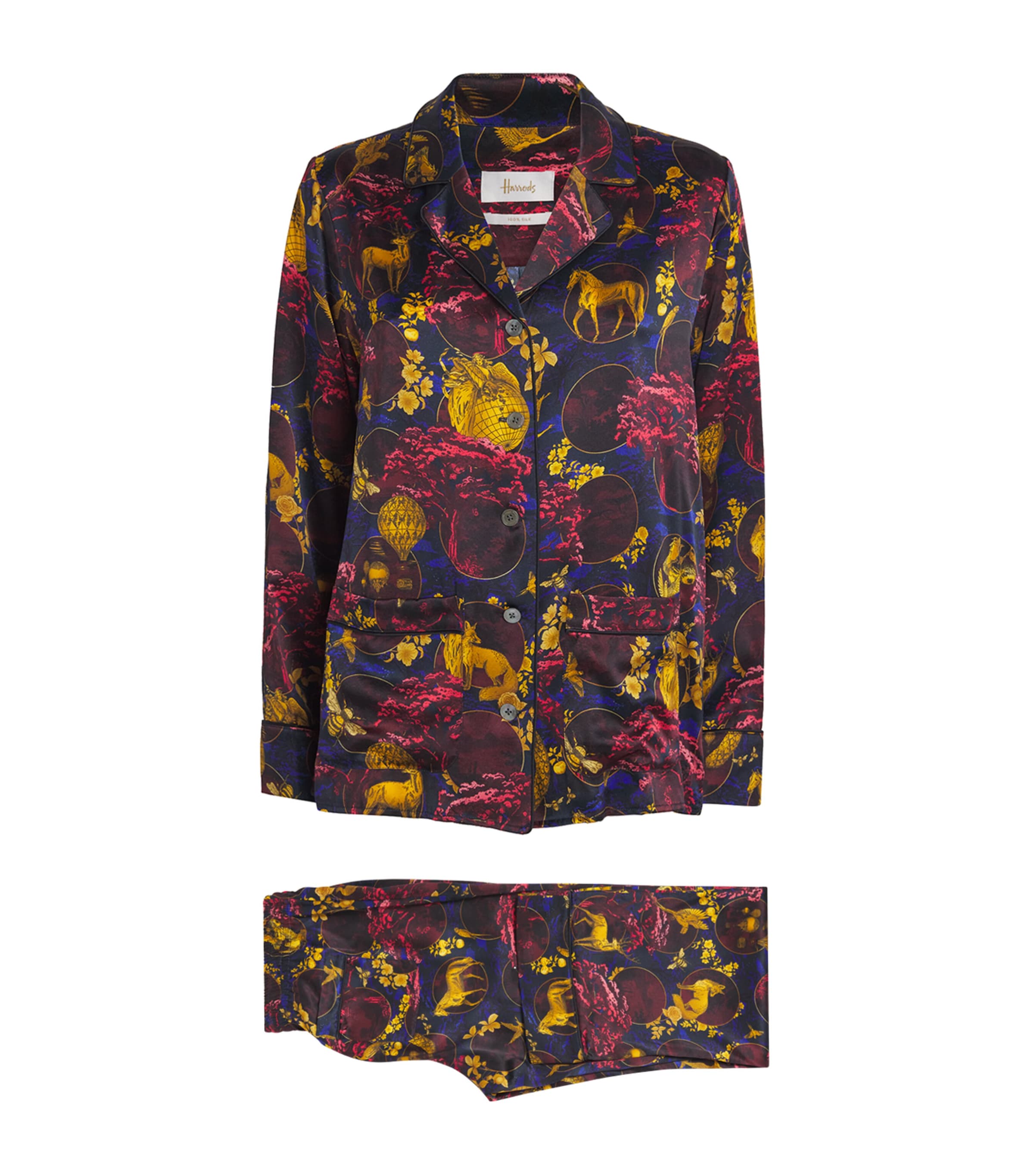Harrods Silk Toile Pyjama Set In Multi
