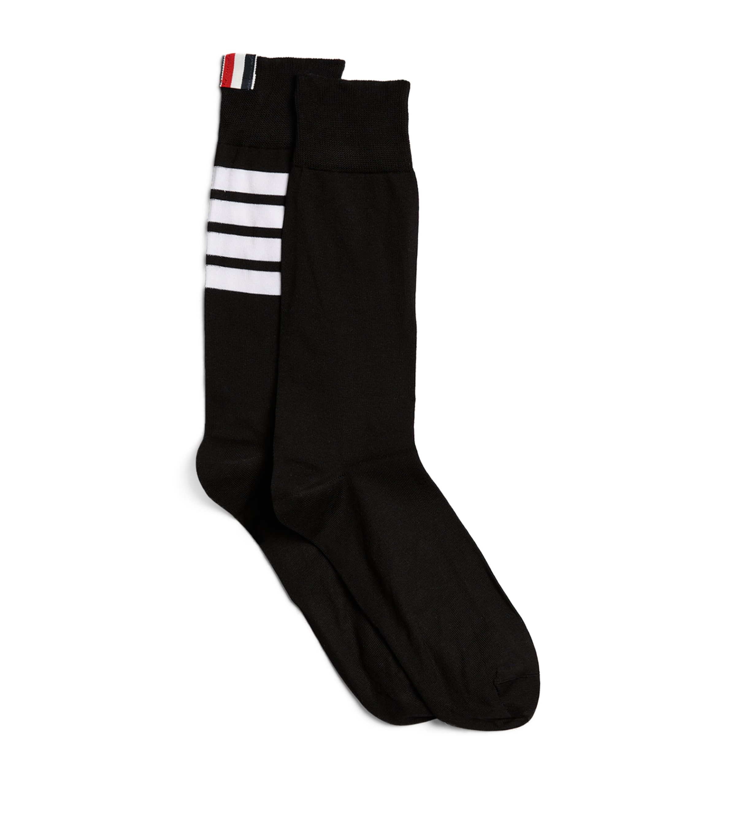Thom Browne Athletic Mid-calf 4-bar Socks In Black